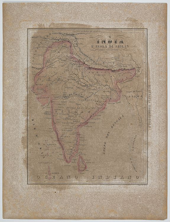 MARMOCCHI, F.C., L'India e L'Isola di Seilan., antique map, old maps