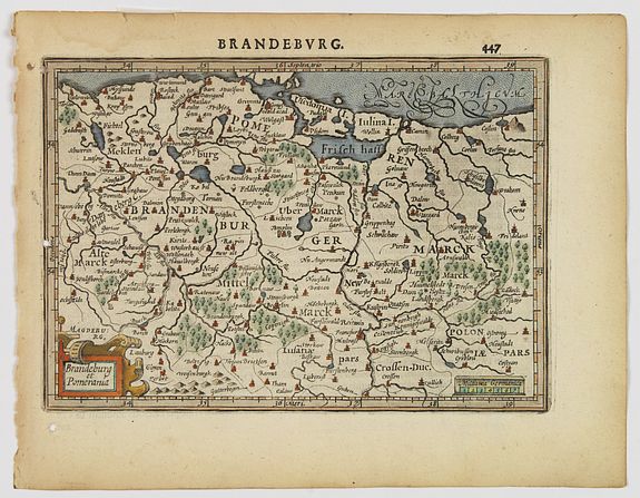 MERCATOR / HONDIUS., Brandeburg et Pomerania., antique map, old maps