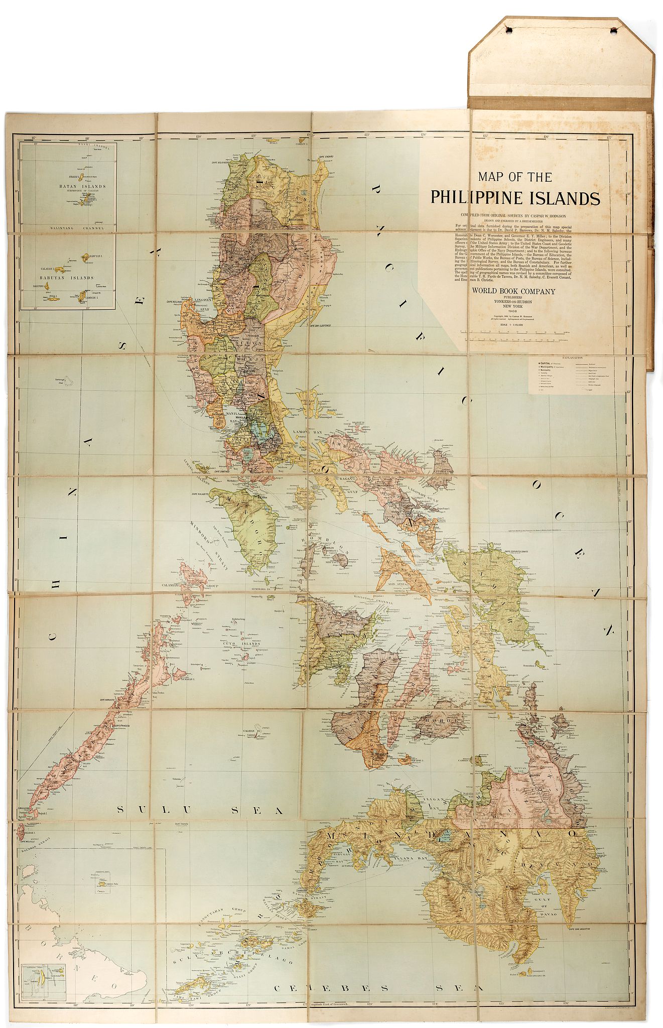 HODGSON, C.W., Hodgon's map of the Philippines Islands., antique map, old maps