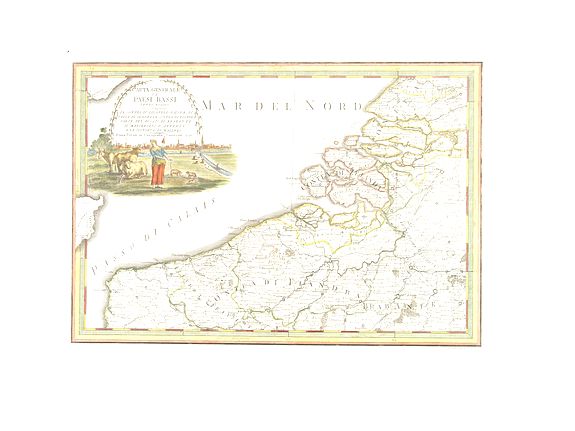 CASSINI, G.M., Carta Generale de Paesi Bassi Terzo Foglio. . ., antique map, old maps