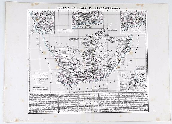 MARZOLLA, B., Colonia del Capo di Buonasperanza., antique map, old maps