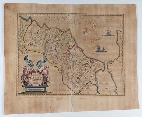BLAEU, W., Fezzae et Marocchi regna Africae celeberrima., antique map, old maps