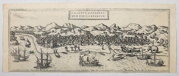 BRAUN, G. / HOGENBERG, F., Calechut Celeberrimum Indiae Emporium., antique map, old maps