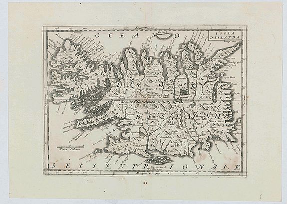 CORONELLI, V.M., Isola d'Islanda, antique map, old maps