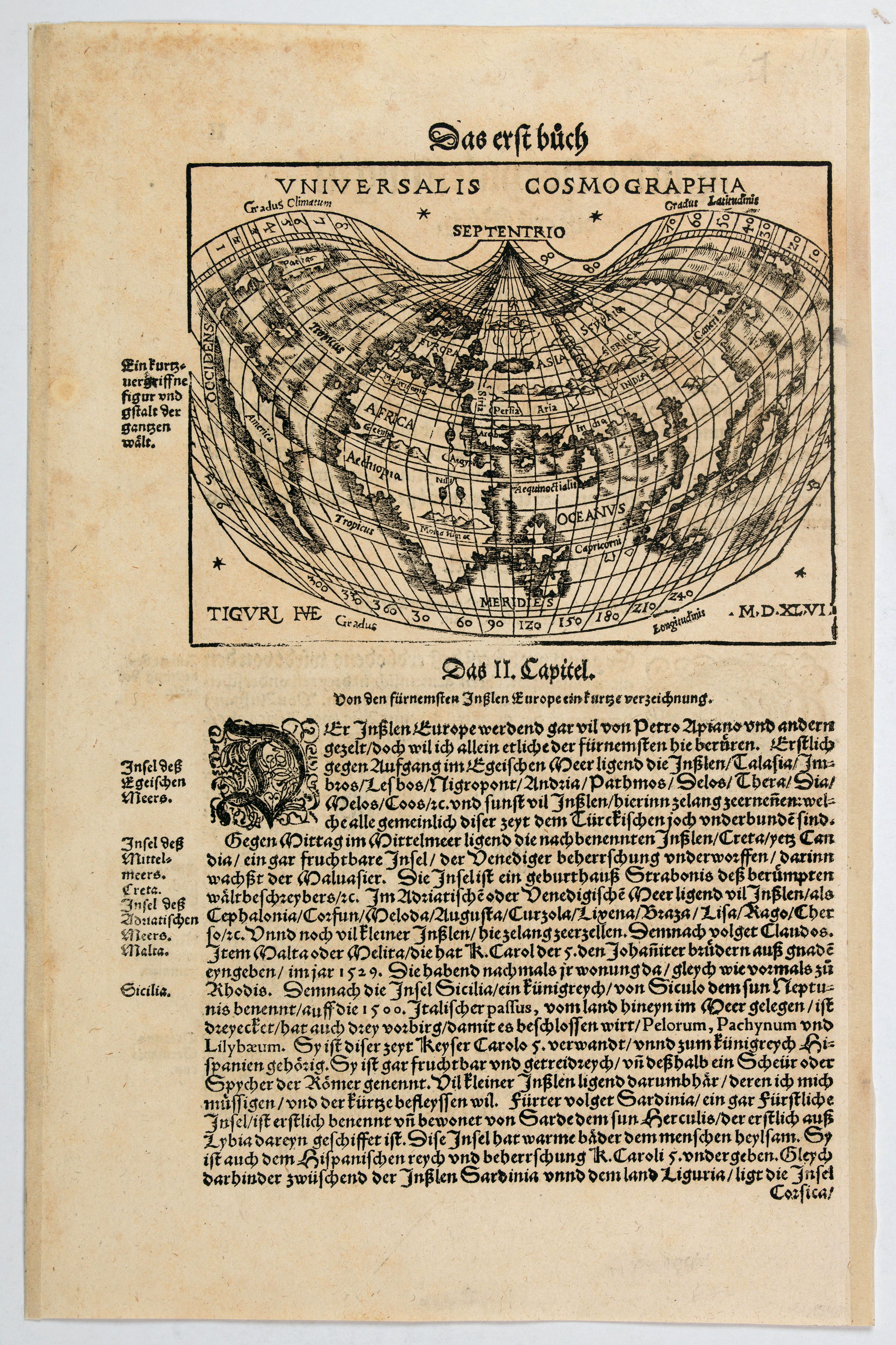 HONTER, J., Universalis Cosmographia,, antique map, old maps