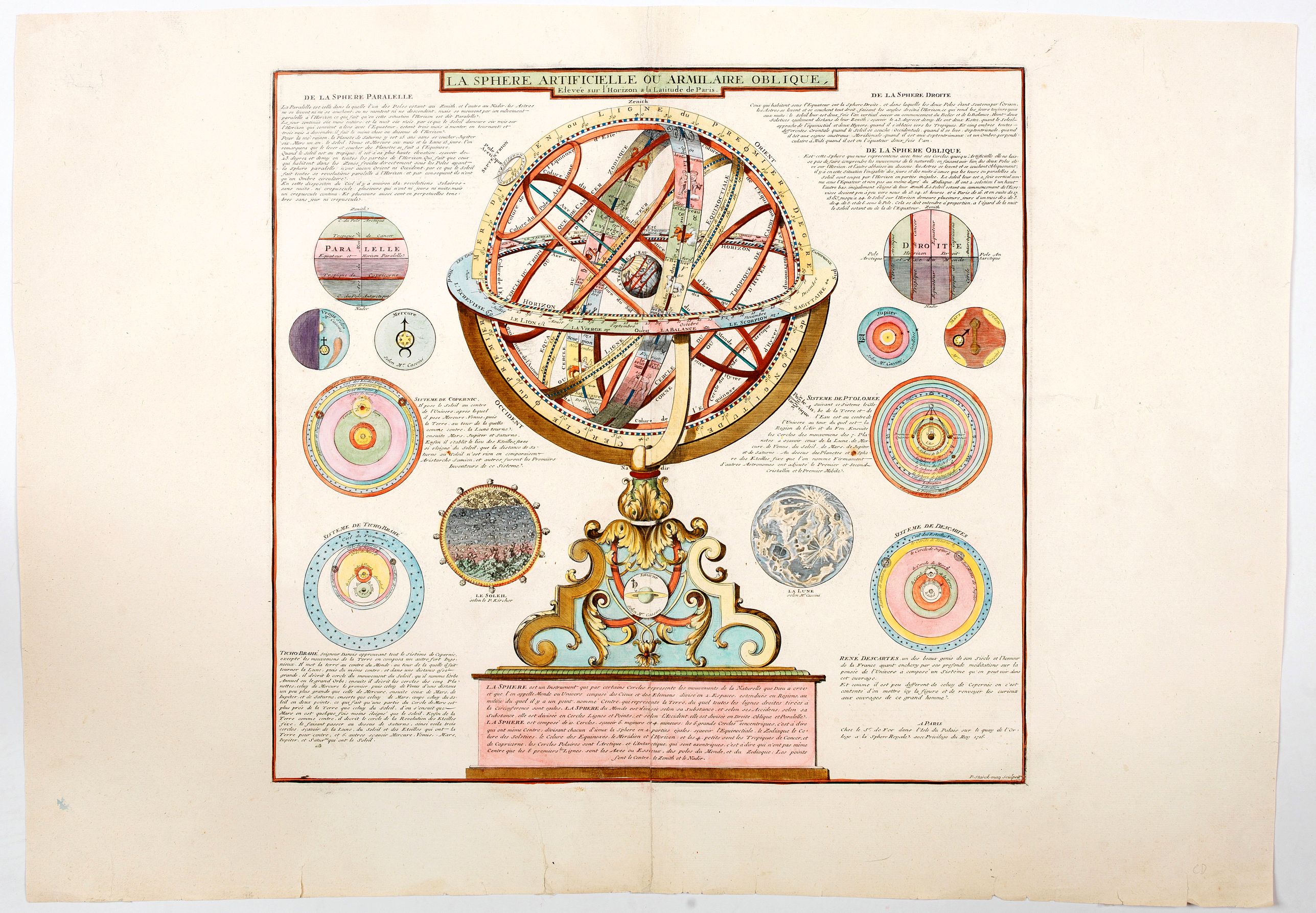 DE FER, Nicolas., La Sphere Artificielle ou Armilaire Oblique. . ., antique map, old maps