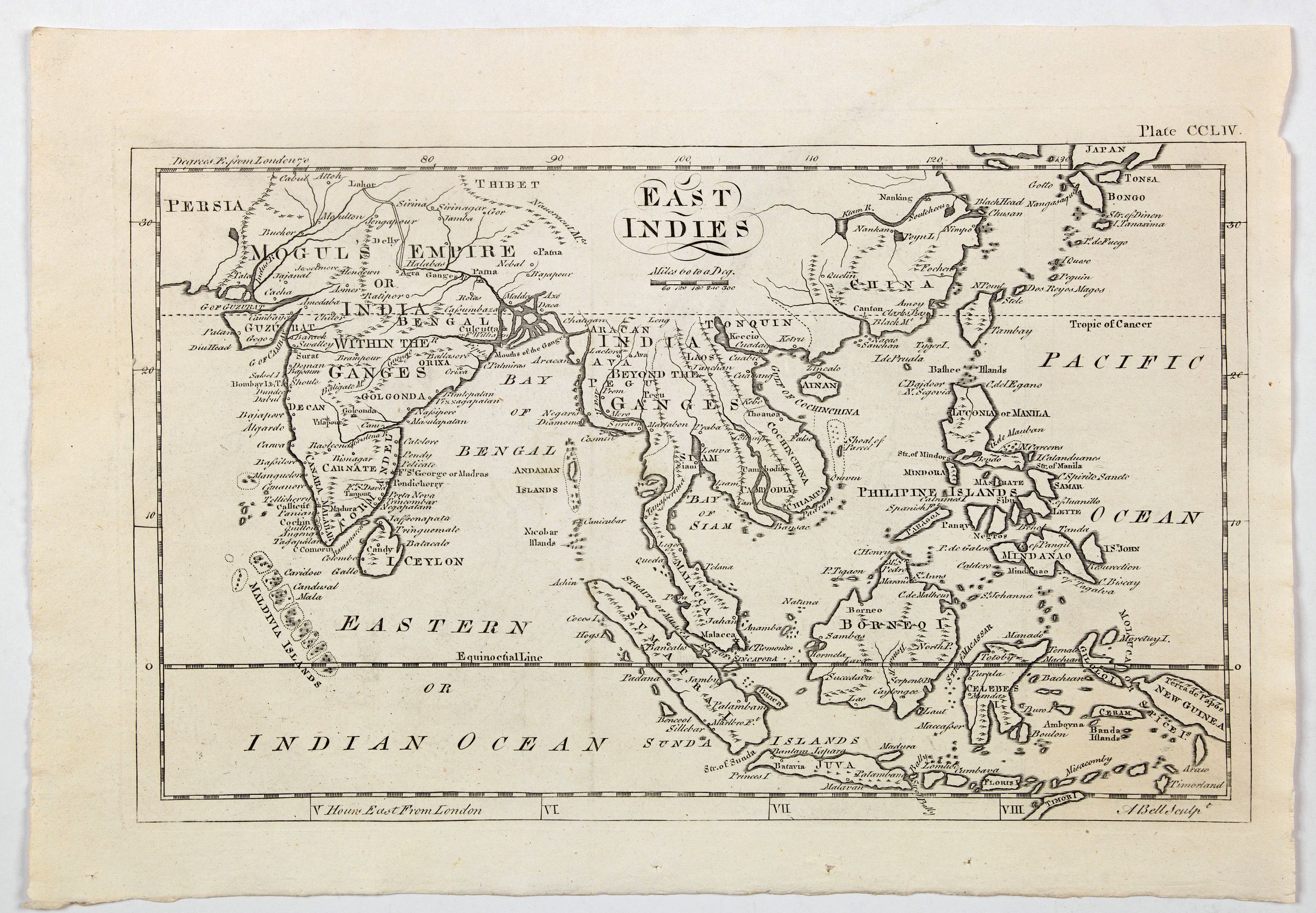 BELL, A., East Indies., antique map, old maps