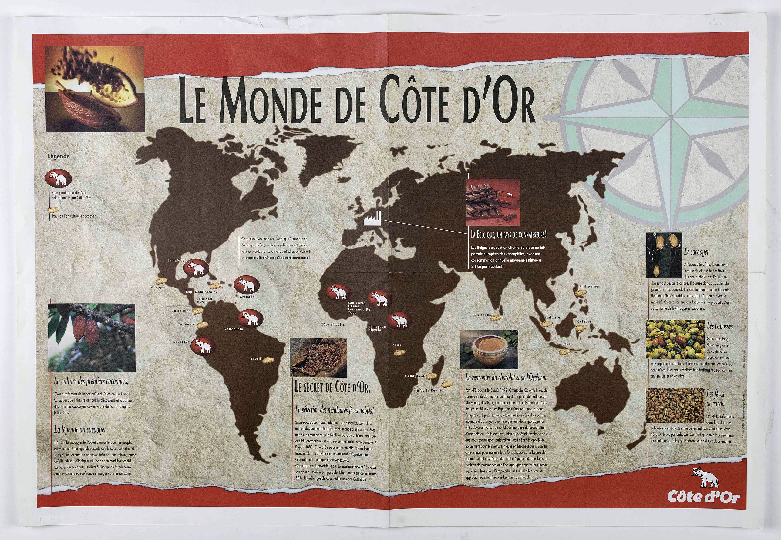 COTE D'OR, Le Monde de Côte-d'Or., antique map, old maps