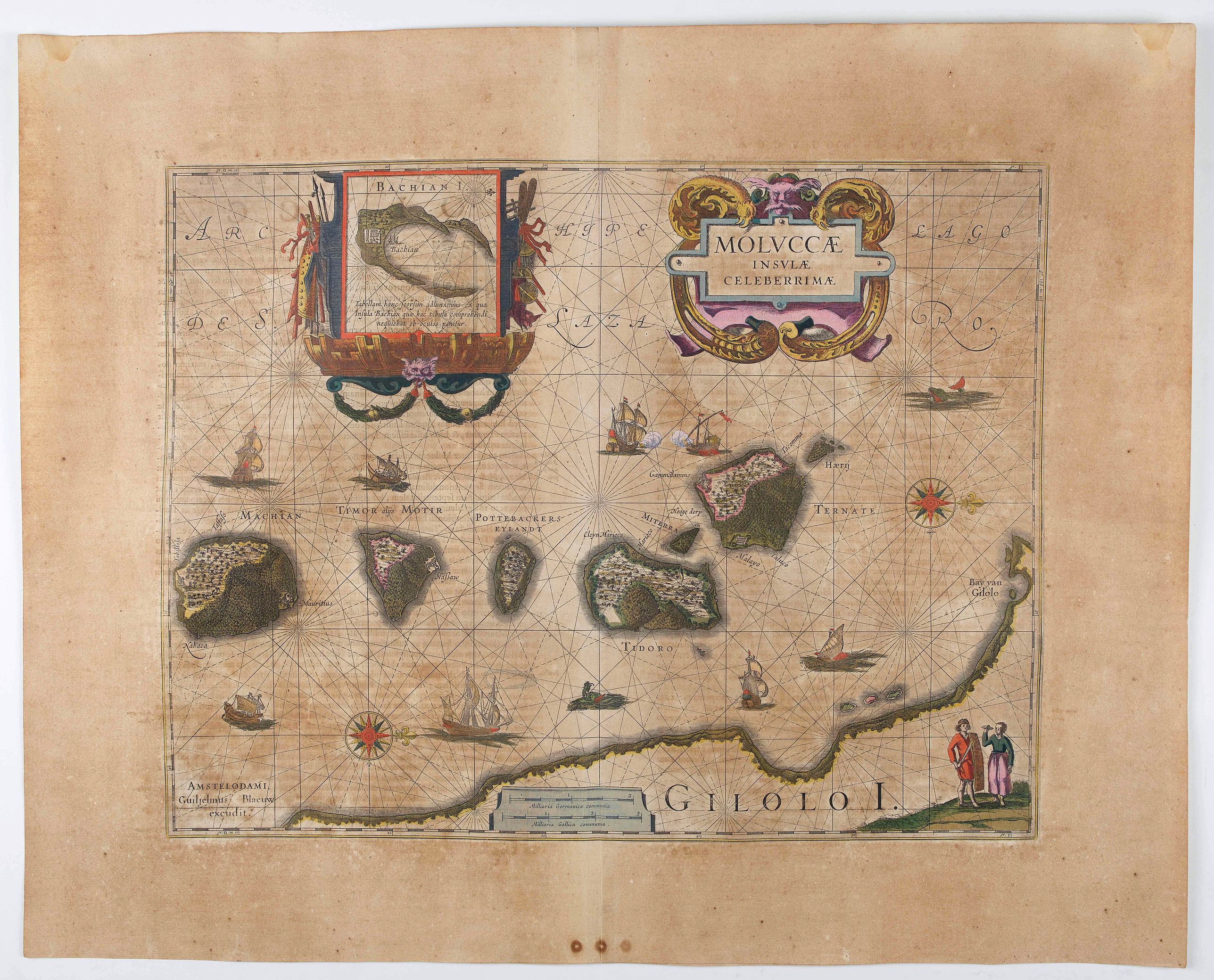 BLAEU, W., Moluccae Insulae Celeberrimae., antique map, old maps