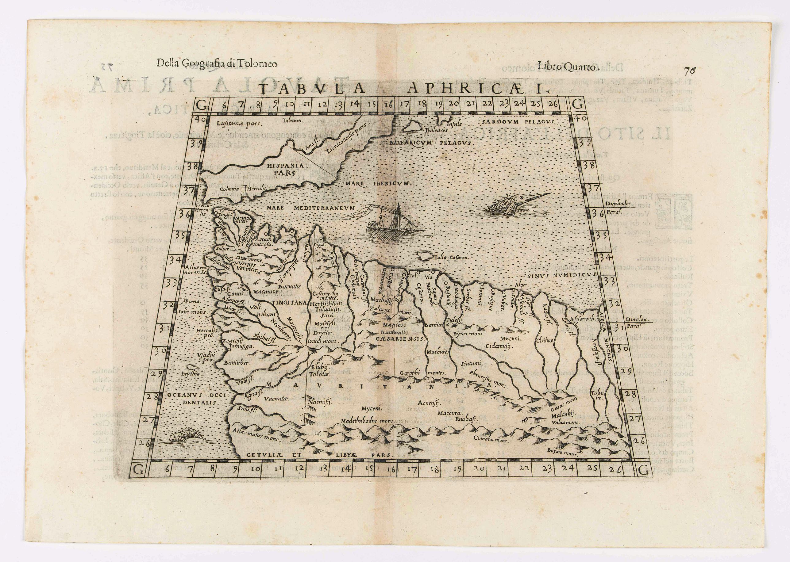 RUSCELLI, G., Tabula Aphricae I., antique map, old maps