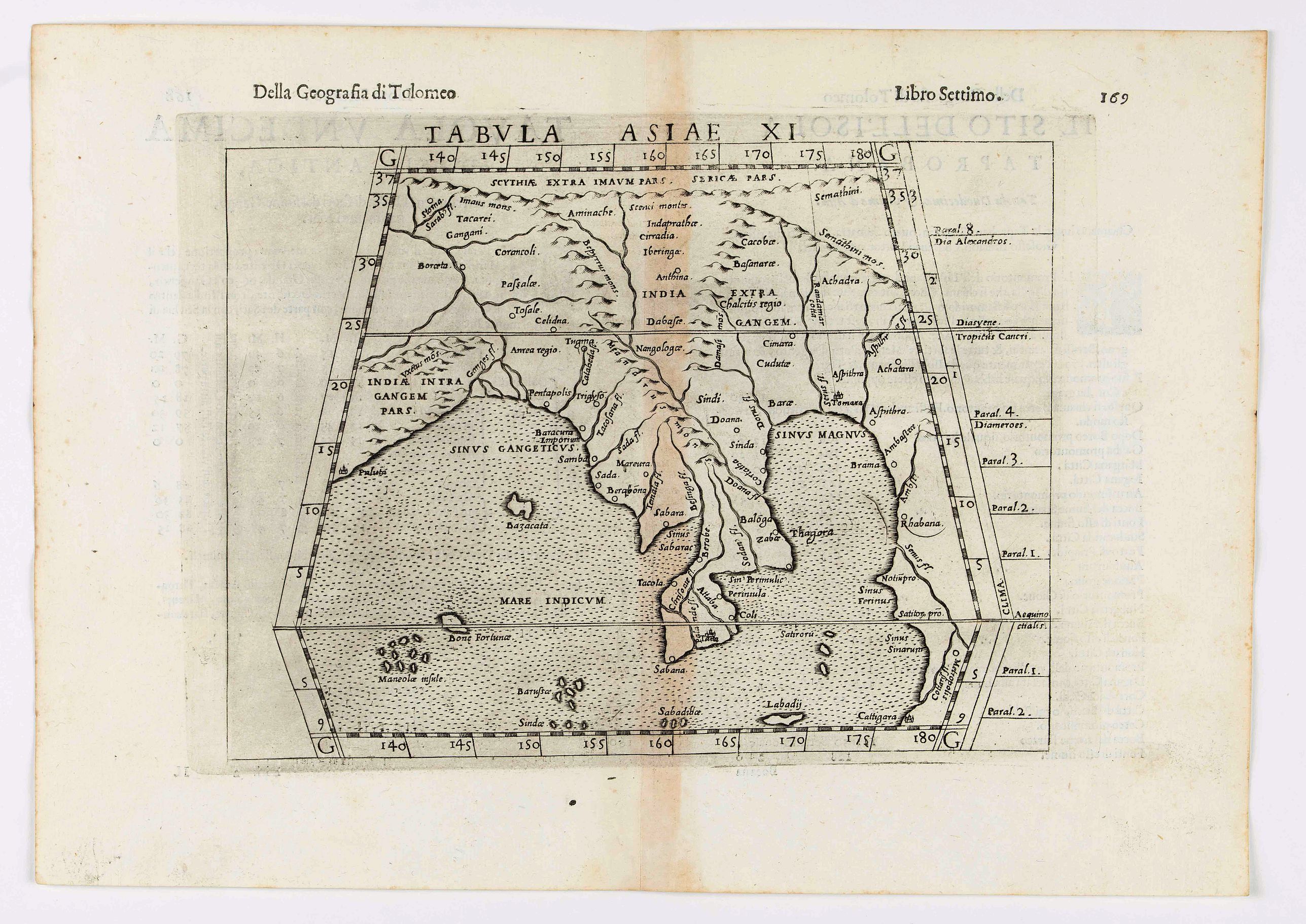 RUSCELLI, G., Tabula Asiae XI., antique map, old maps