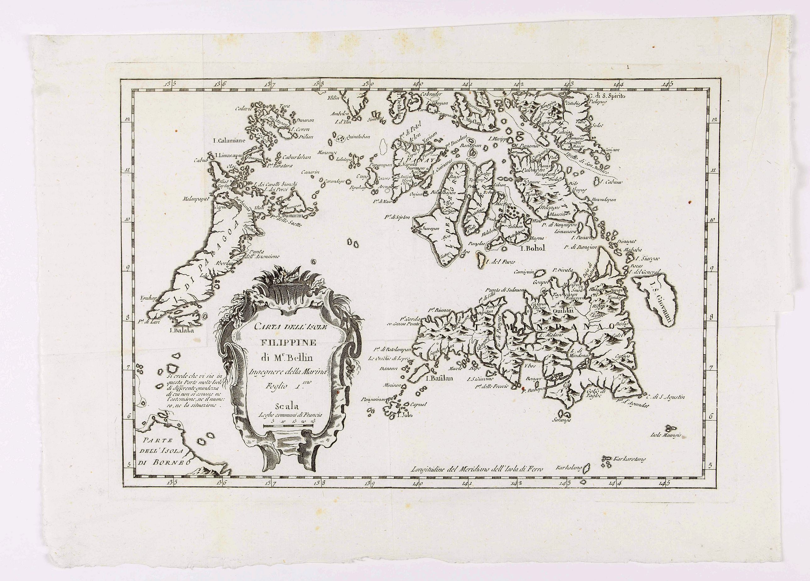 BELLIN, J.N., Carta dell' Isole Filippine . . ., antique map, old maps