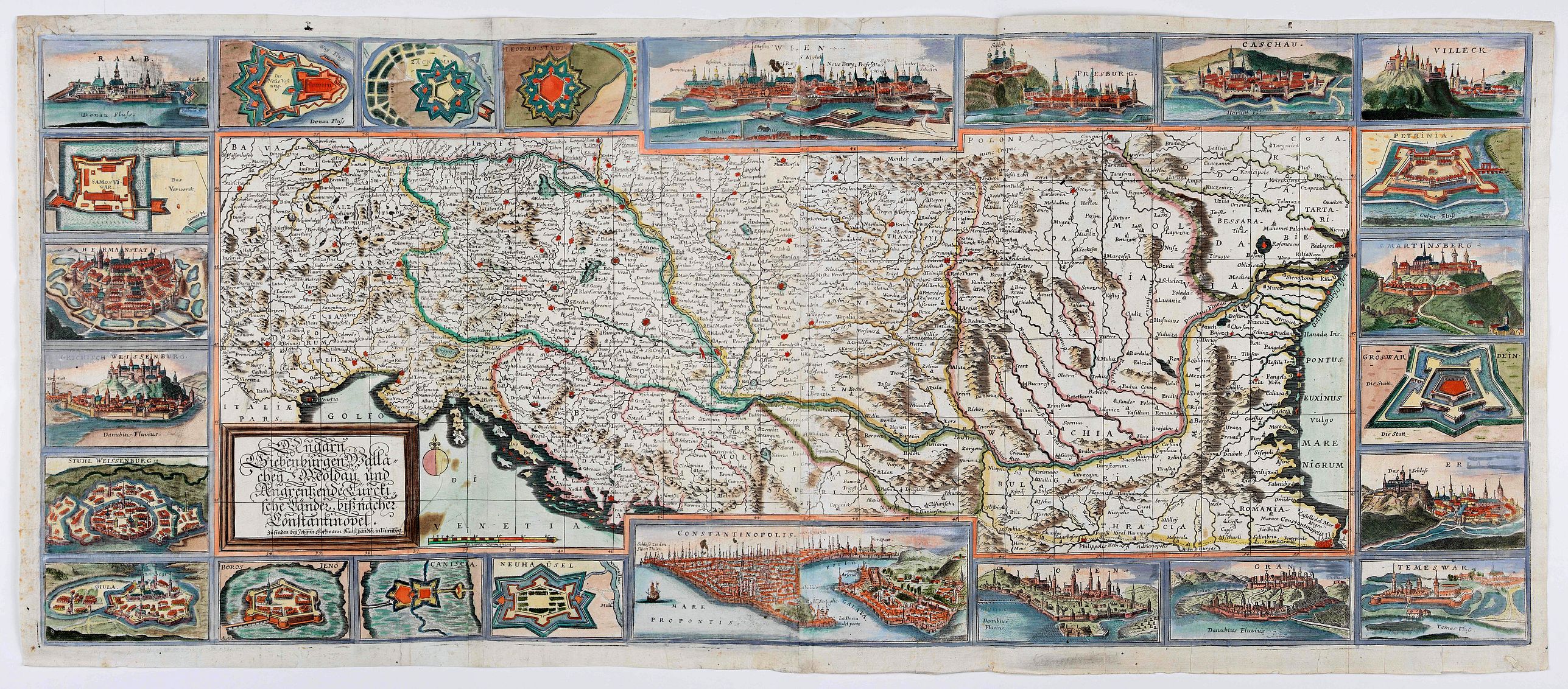 HOFFMAN, J., Ungarn, Siebenbürgen, Wallach, Moldau. . ., antique map, old maps