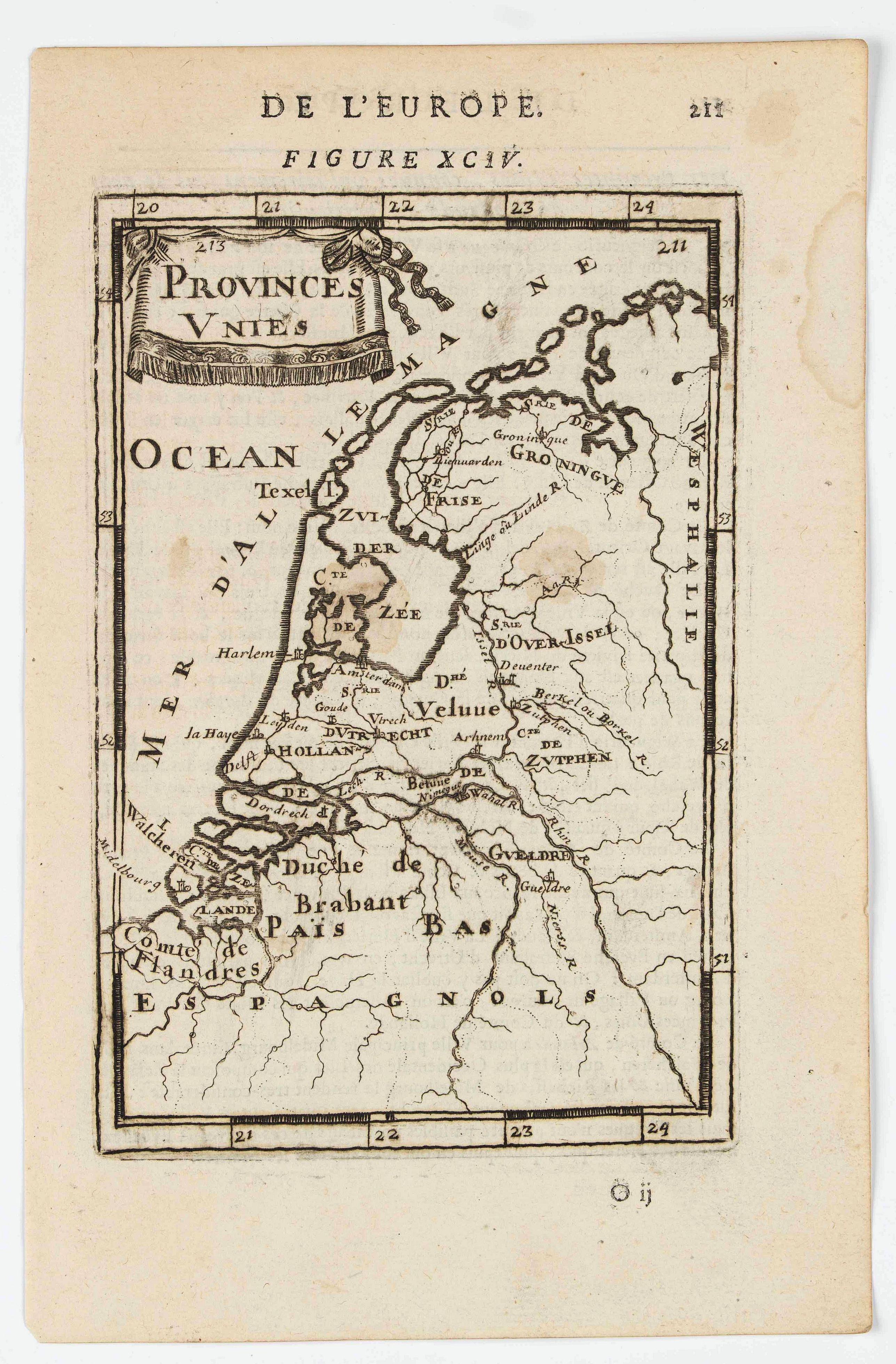 MANESSON MALLET, A., Provinces Unies., antique map, old maps