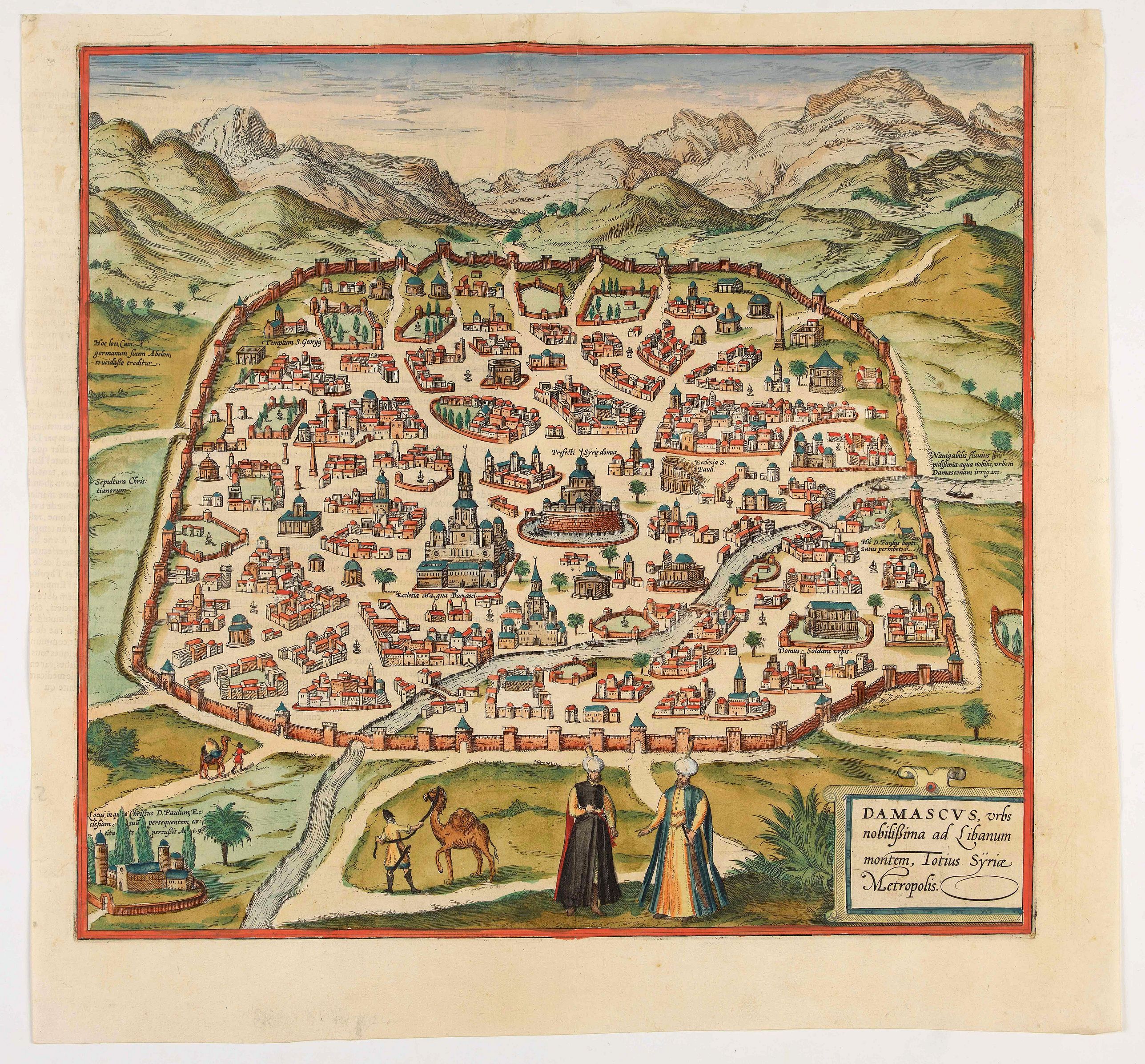 BRAUN, G. / HOGENBERG, F., Damascus, urbs., antique map, old maps