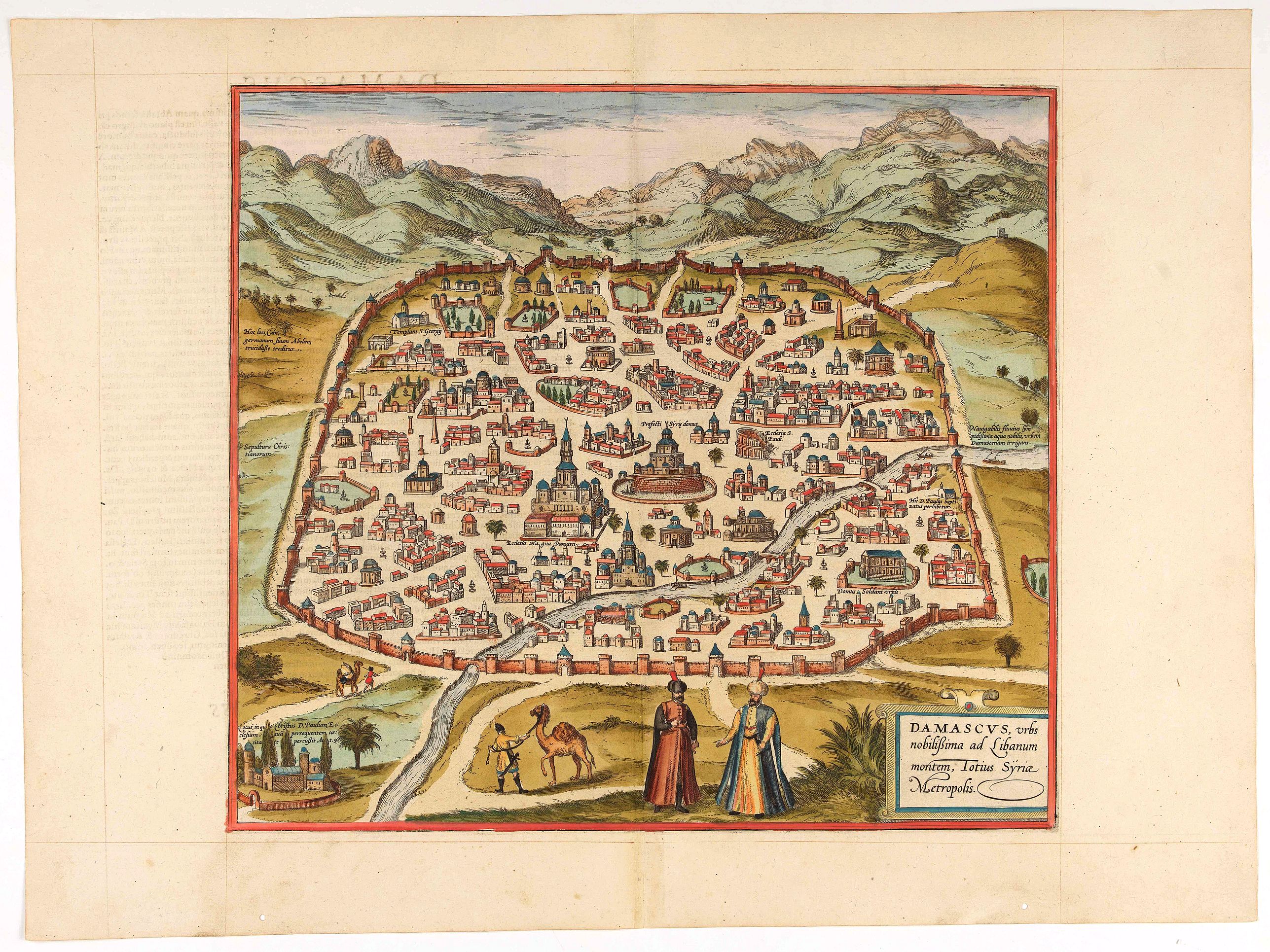 BRAUN, G. / HOGENBERG, F., Damascus, urbs., antique map, old maps