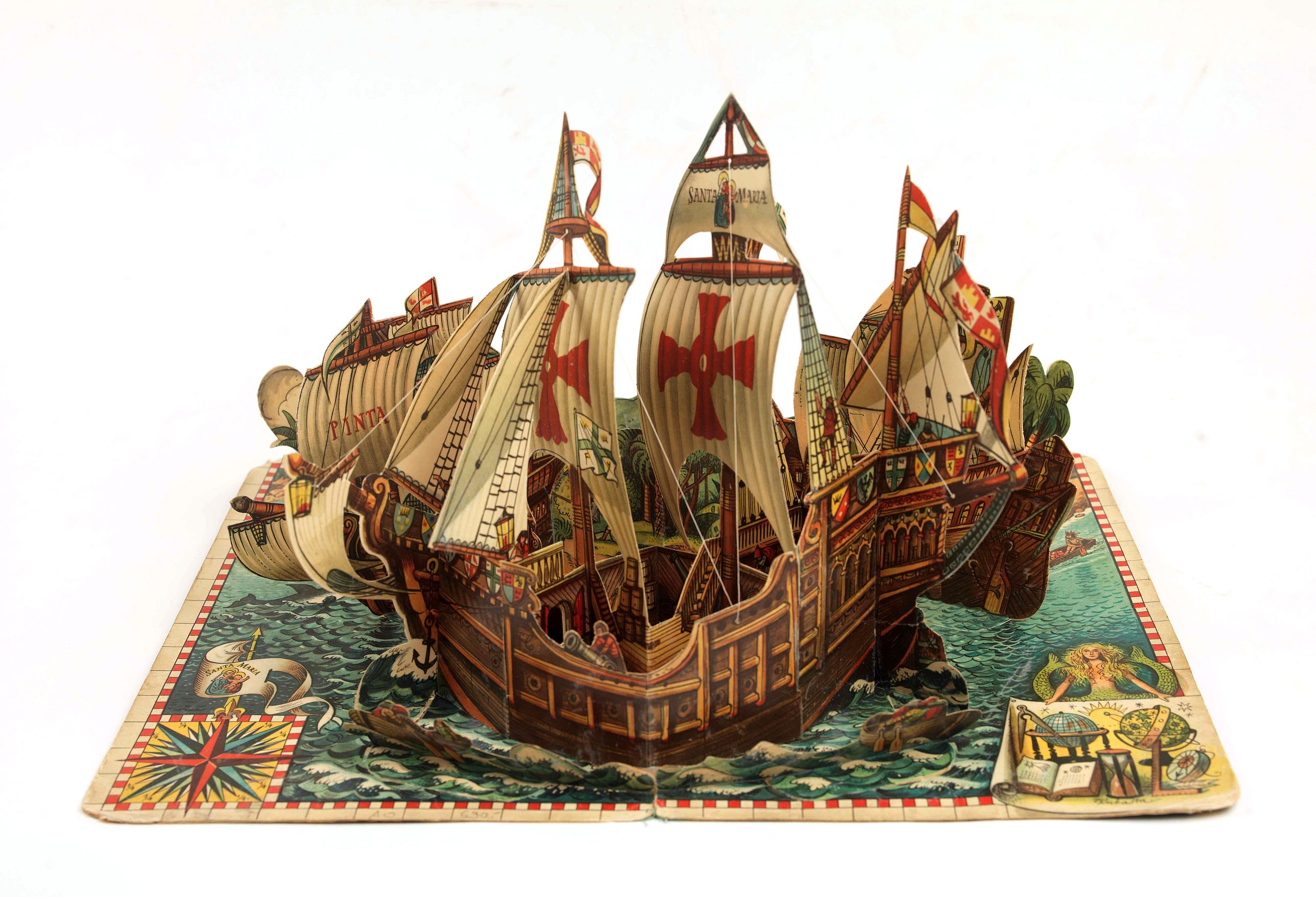 ARTIA PRAGUE, Christoph Columbus Genuensis and Santa Maria., antique map, old maps