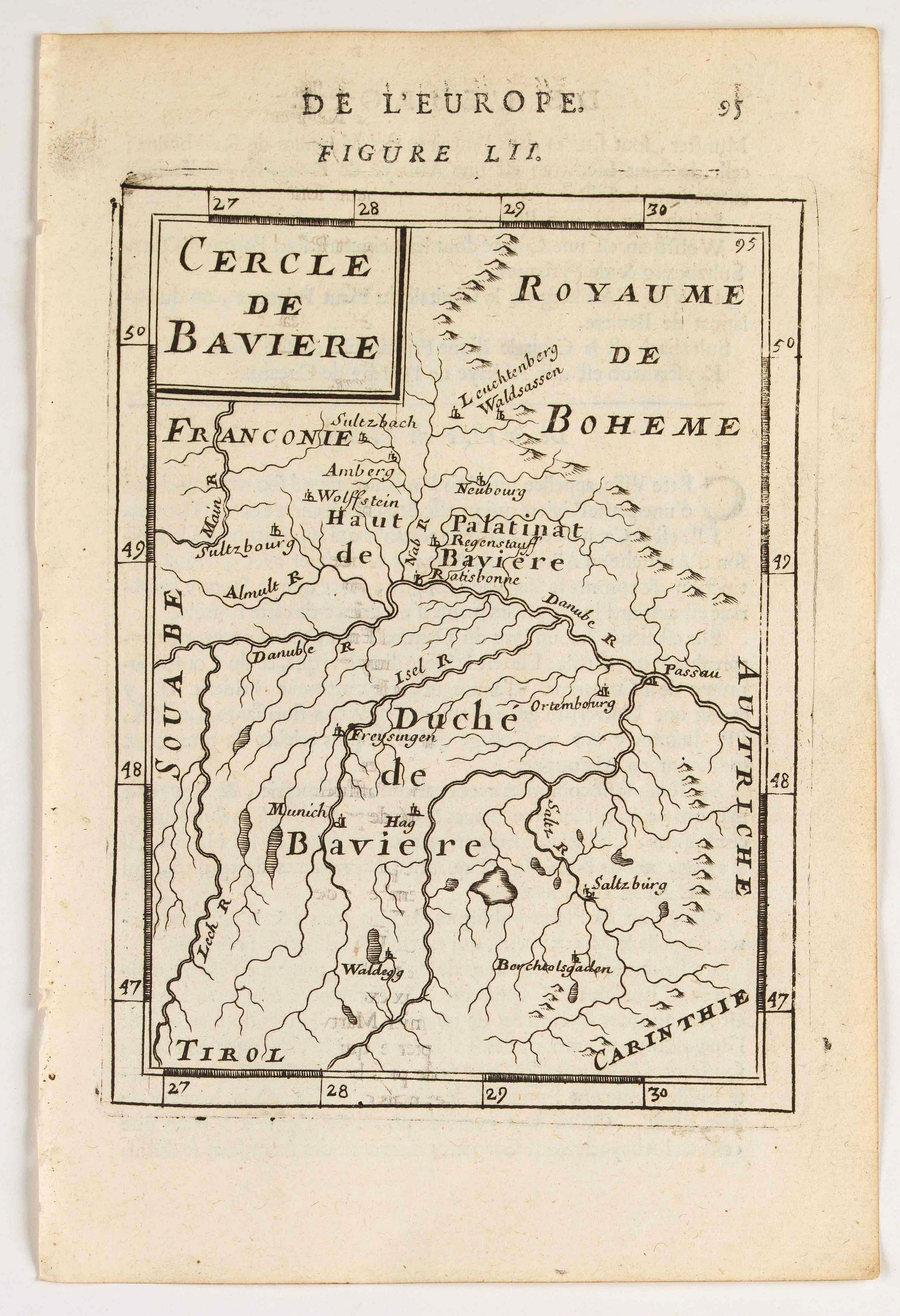 MANESSON MALLET, A., Cercle de Baviere., antique map, old maps