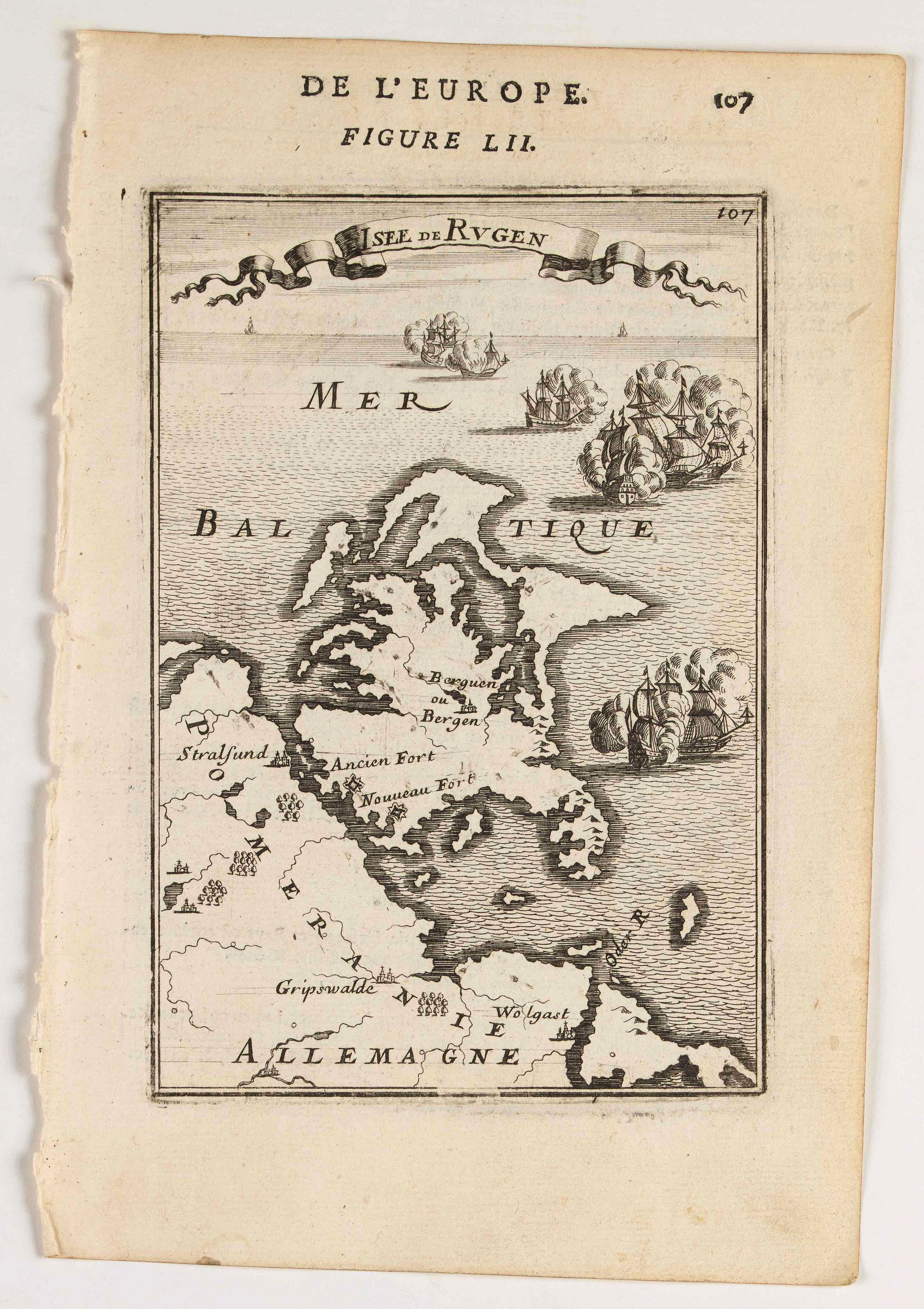 MANESSON MALLET, A., Isee de Rugen., antique map, old maps