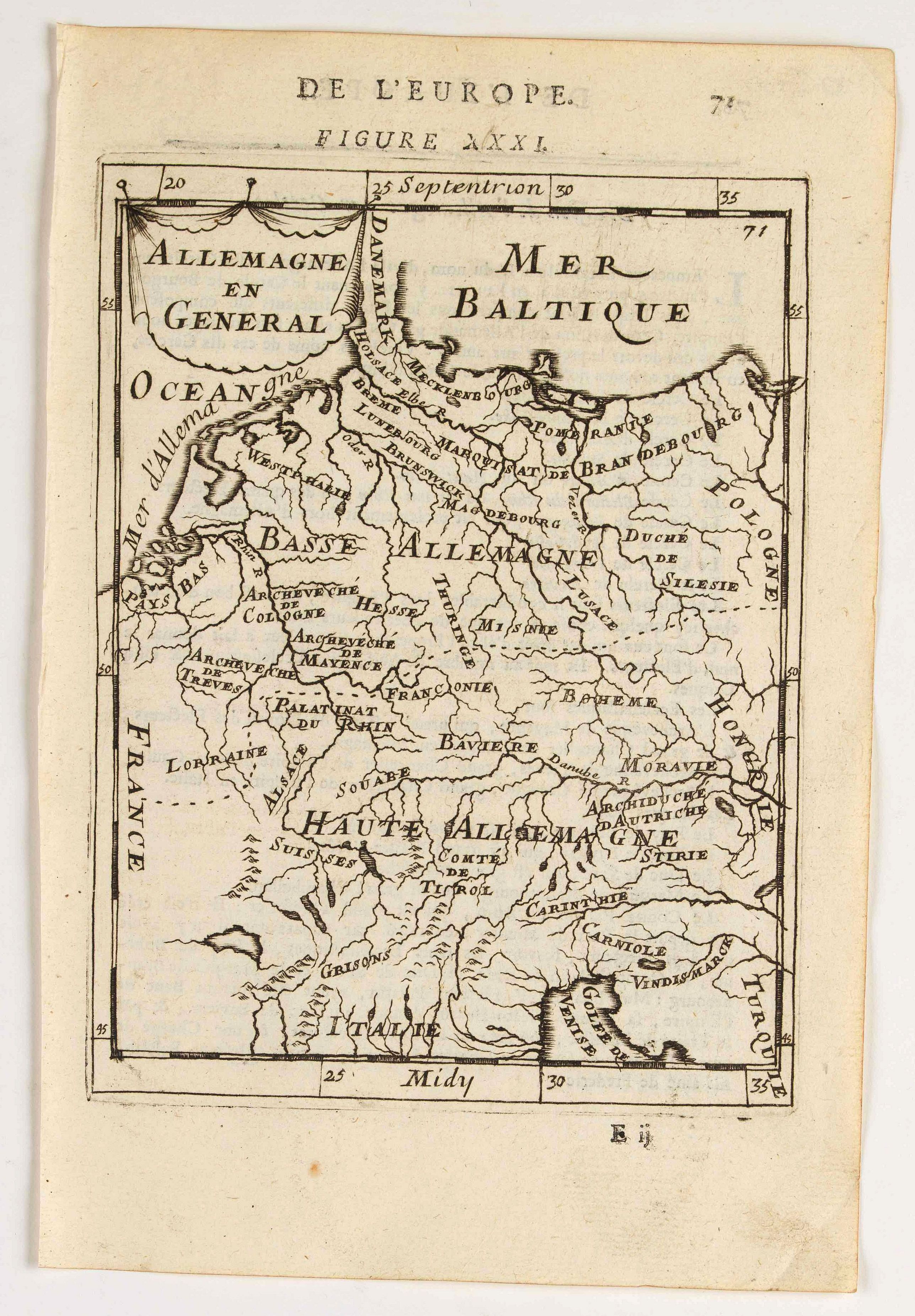 MANESSON MALLET, A., Allemagne en general., antique map, old maps