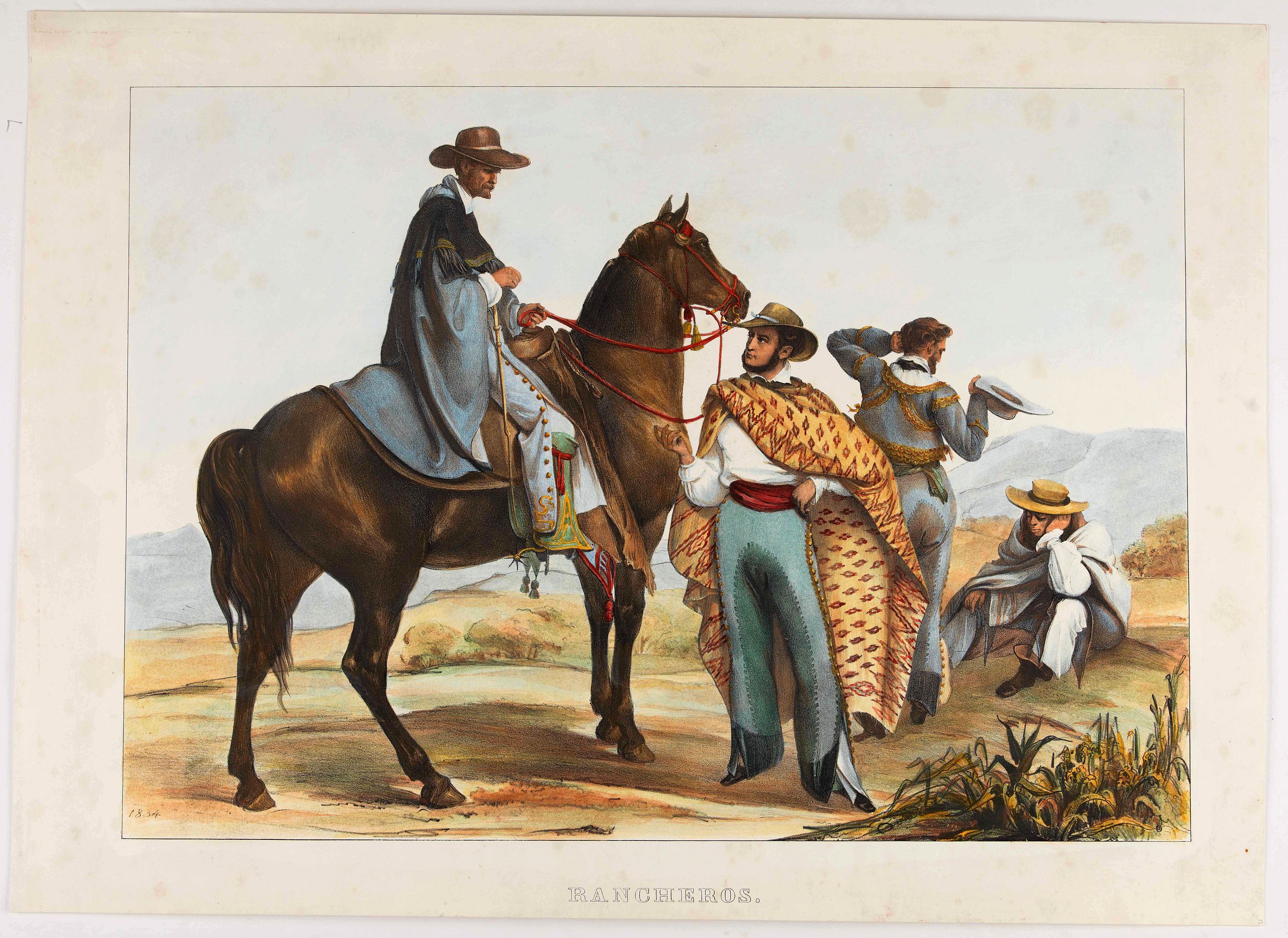 NEBEL, Ch., Rancheros., antique map, old maps