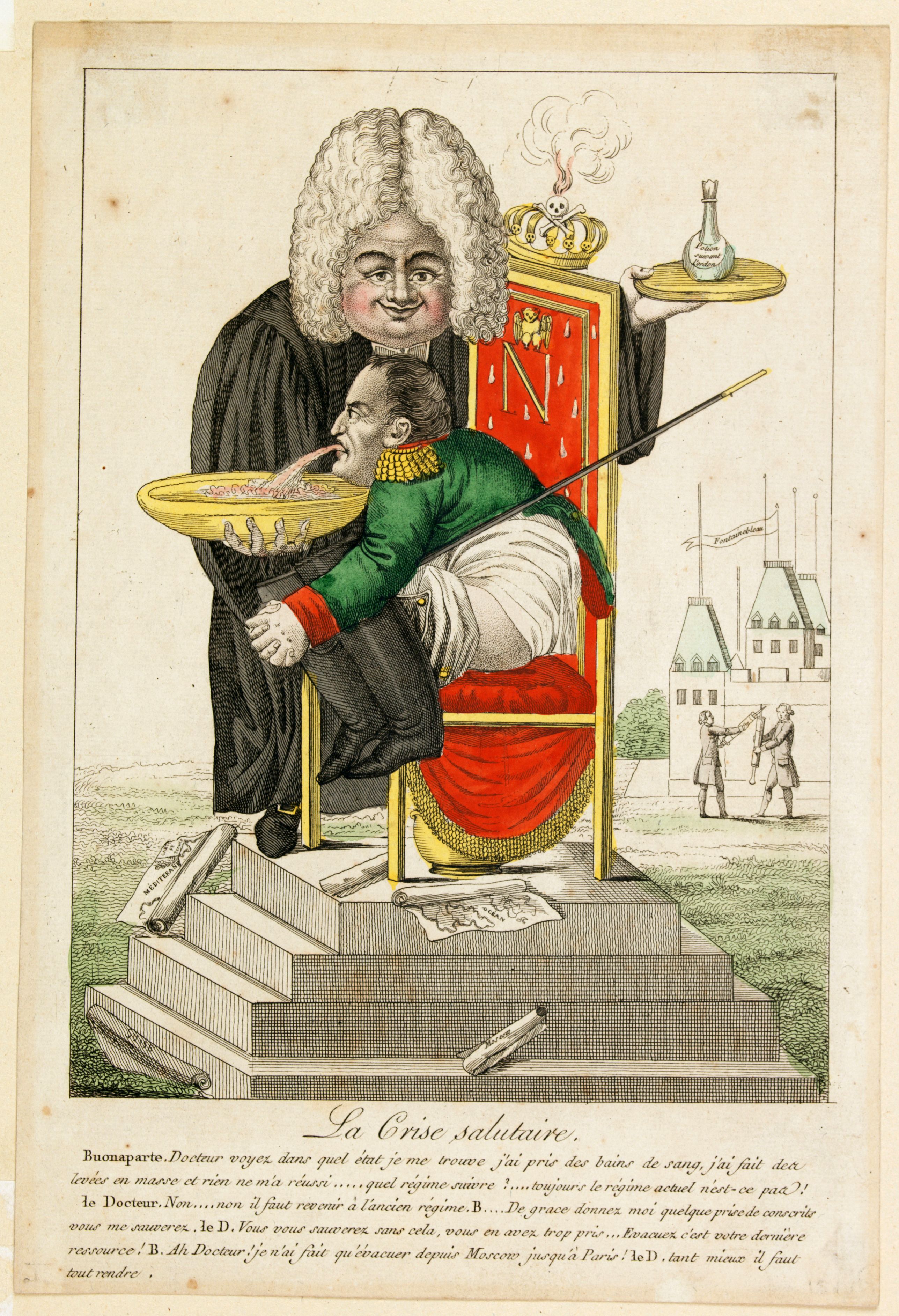 ANONYMOUS., La Crise salutaire., antique map, old maps