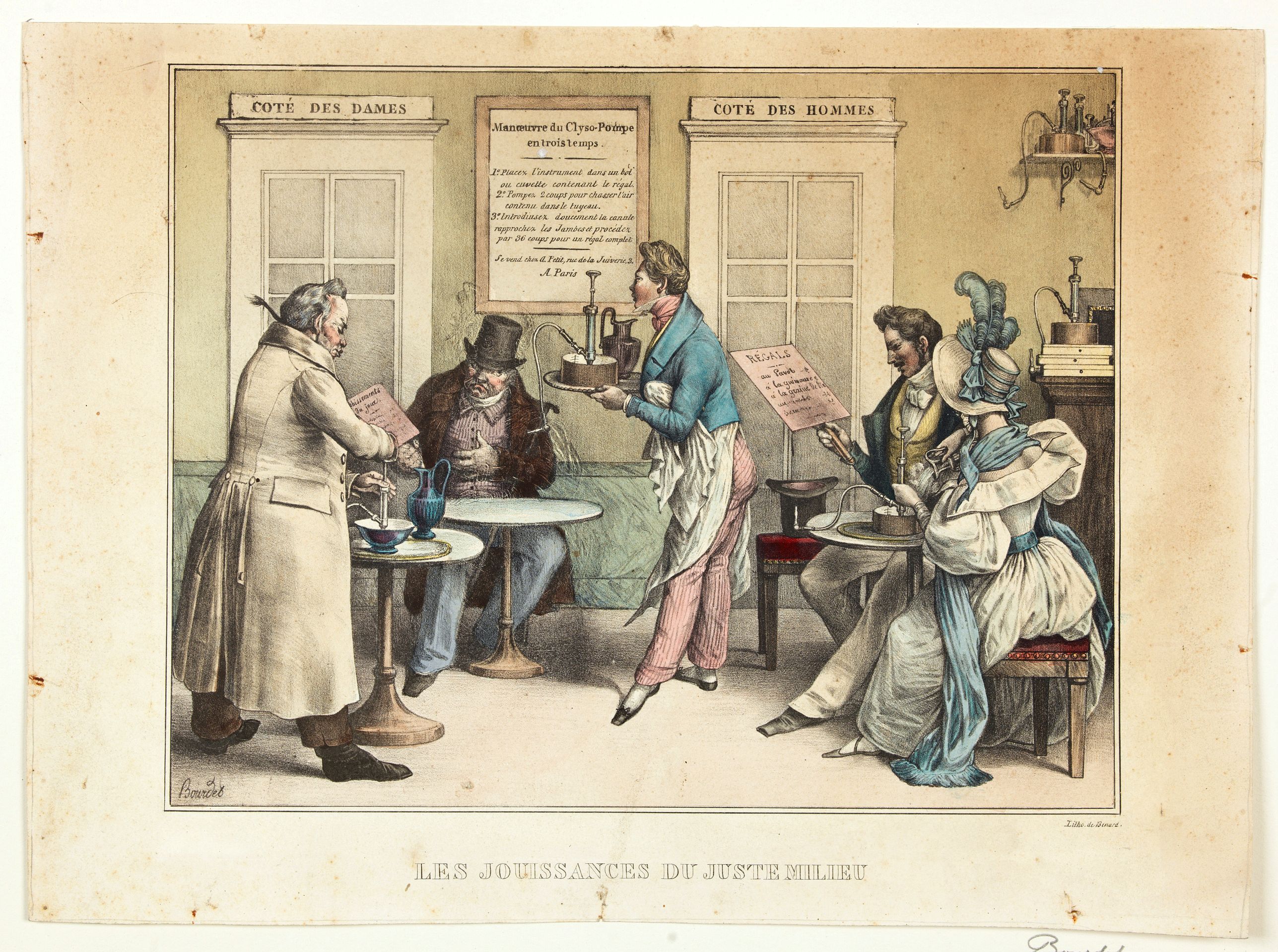 BENARD / BOURDET., Les Jouissance du Juste Milieu., antique map, old maps