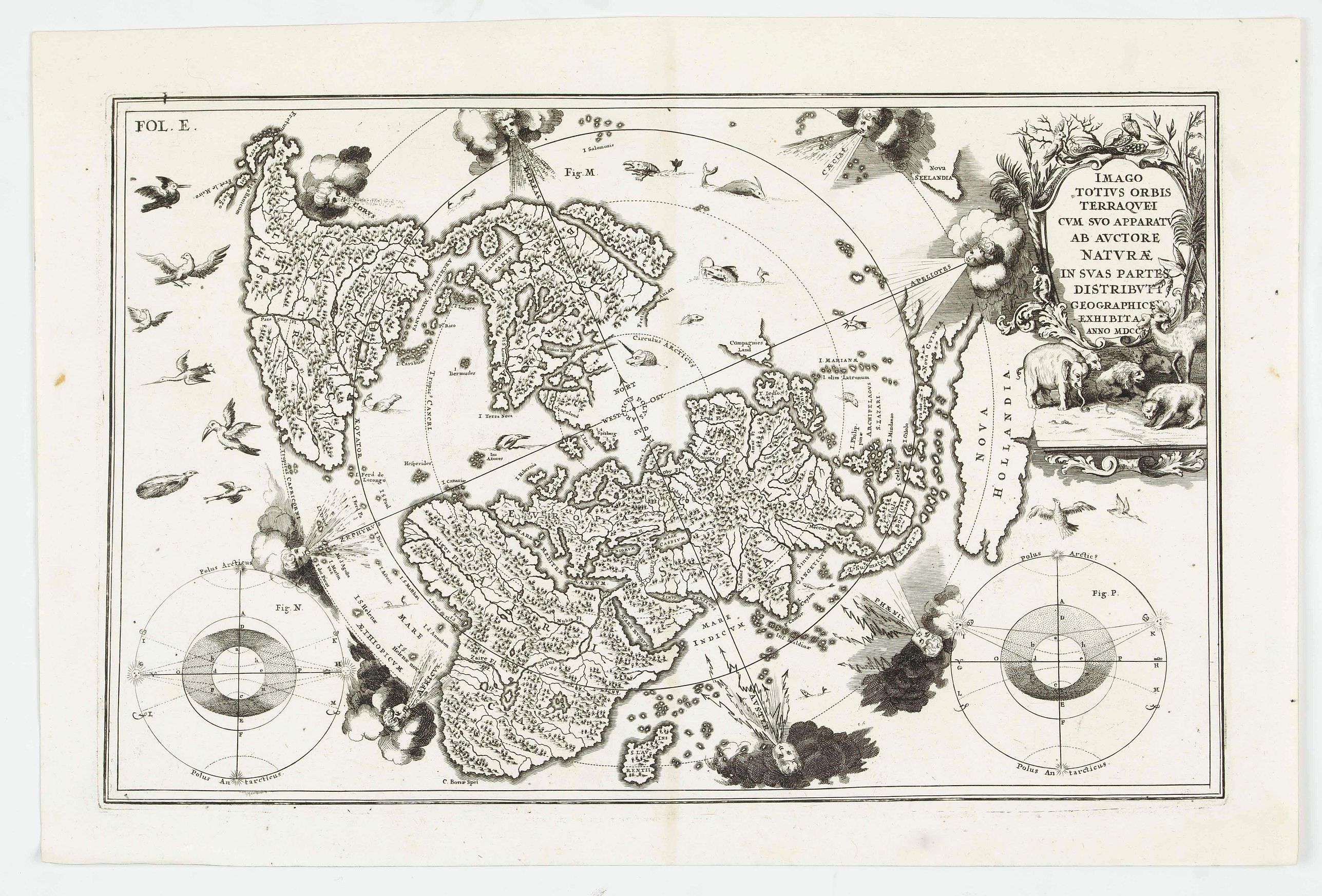 SCHERER, H., Imago Totius Orbis.., antique map, old maps