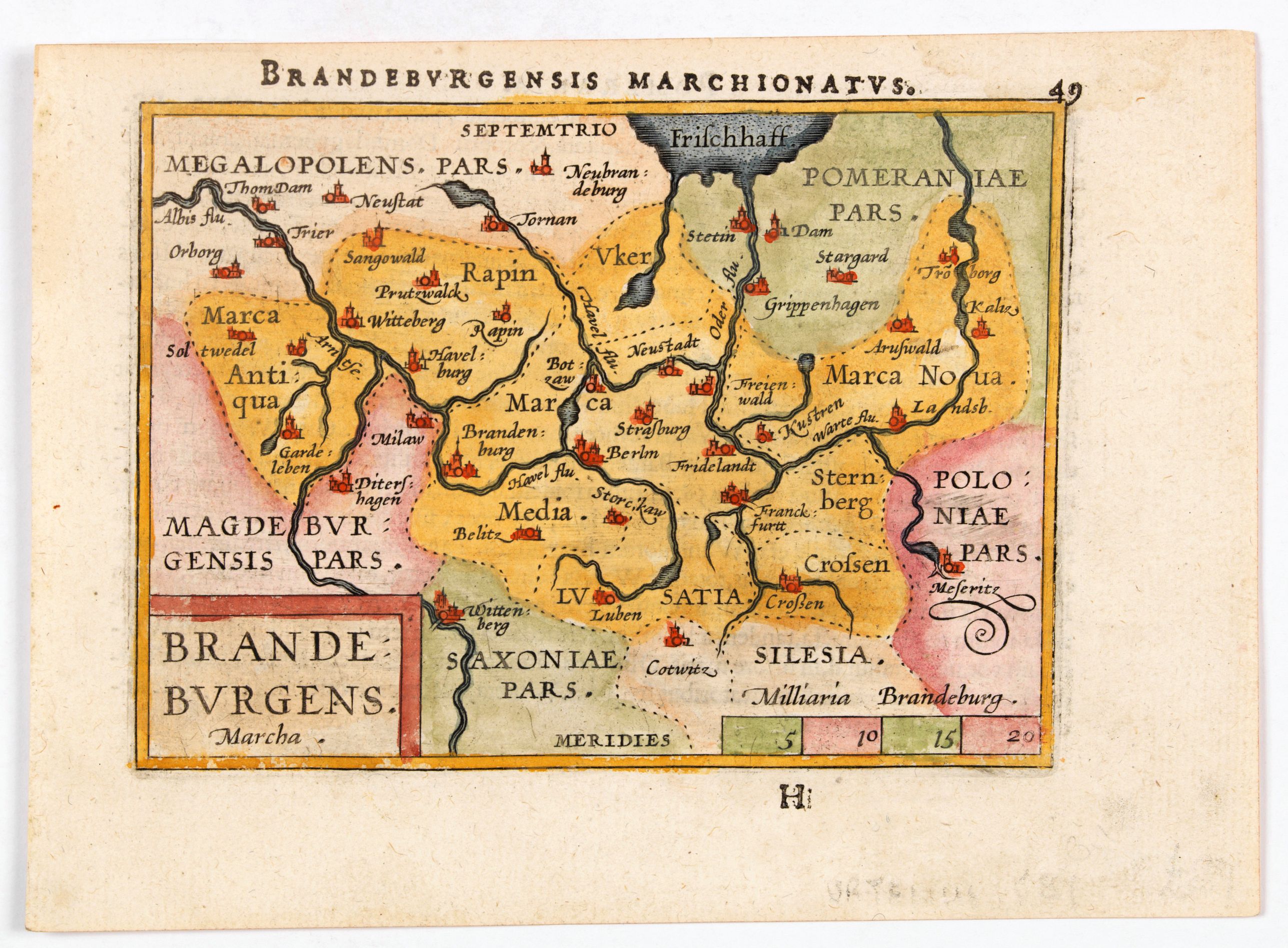 ORTELIUS, A., Brandeburgensis Marchionatus., antique map, old maps