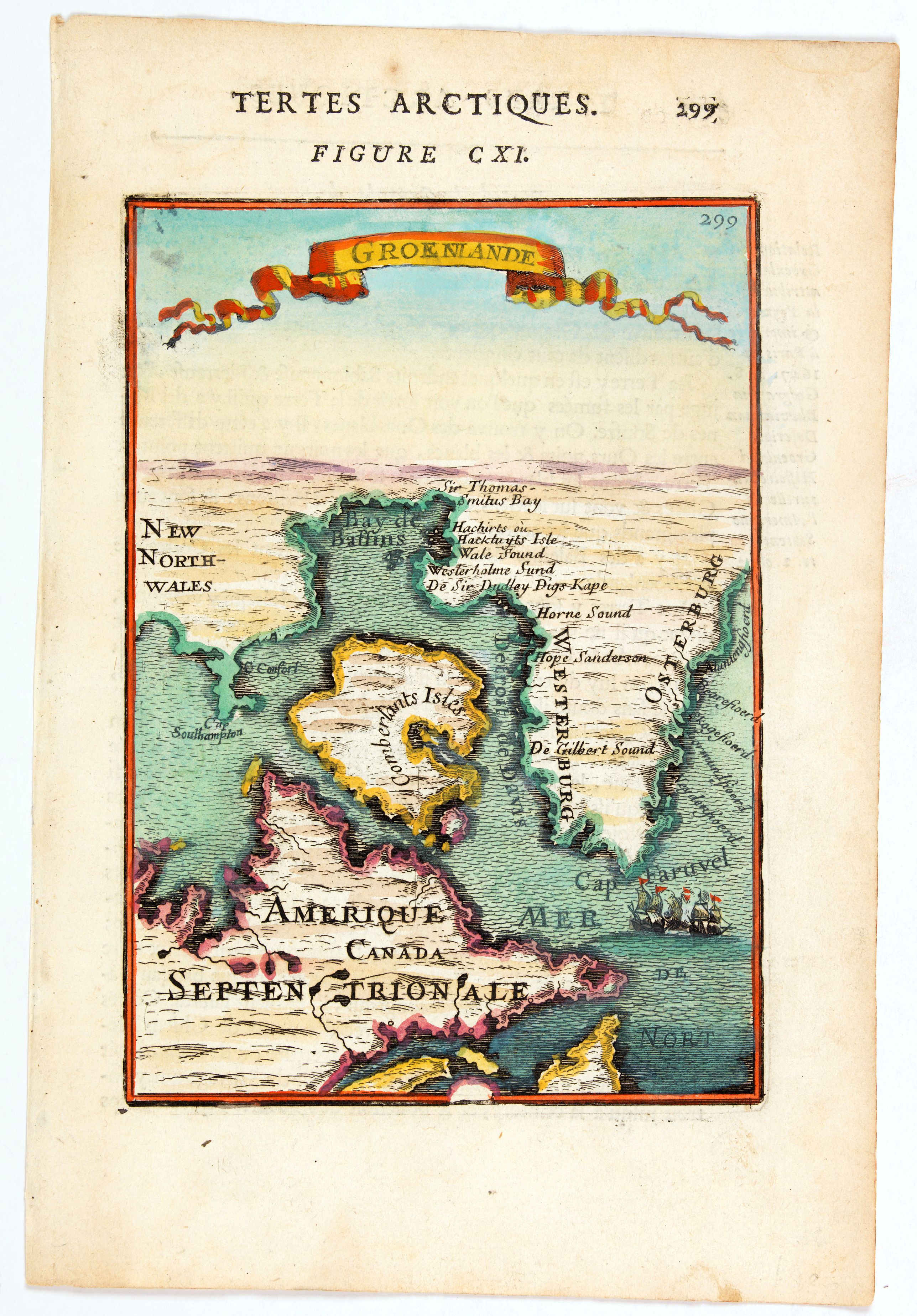 MALLET, A. M., Groenlande., antique map, old maps