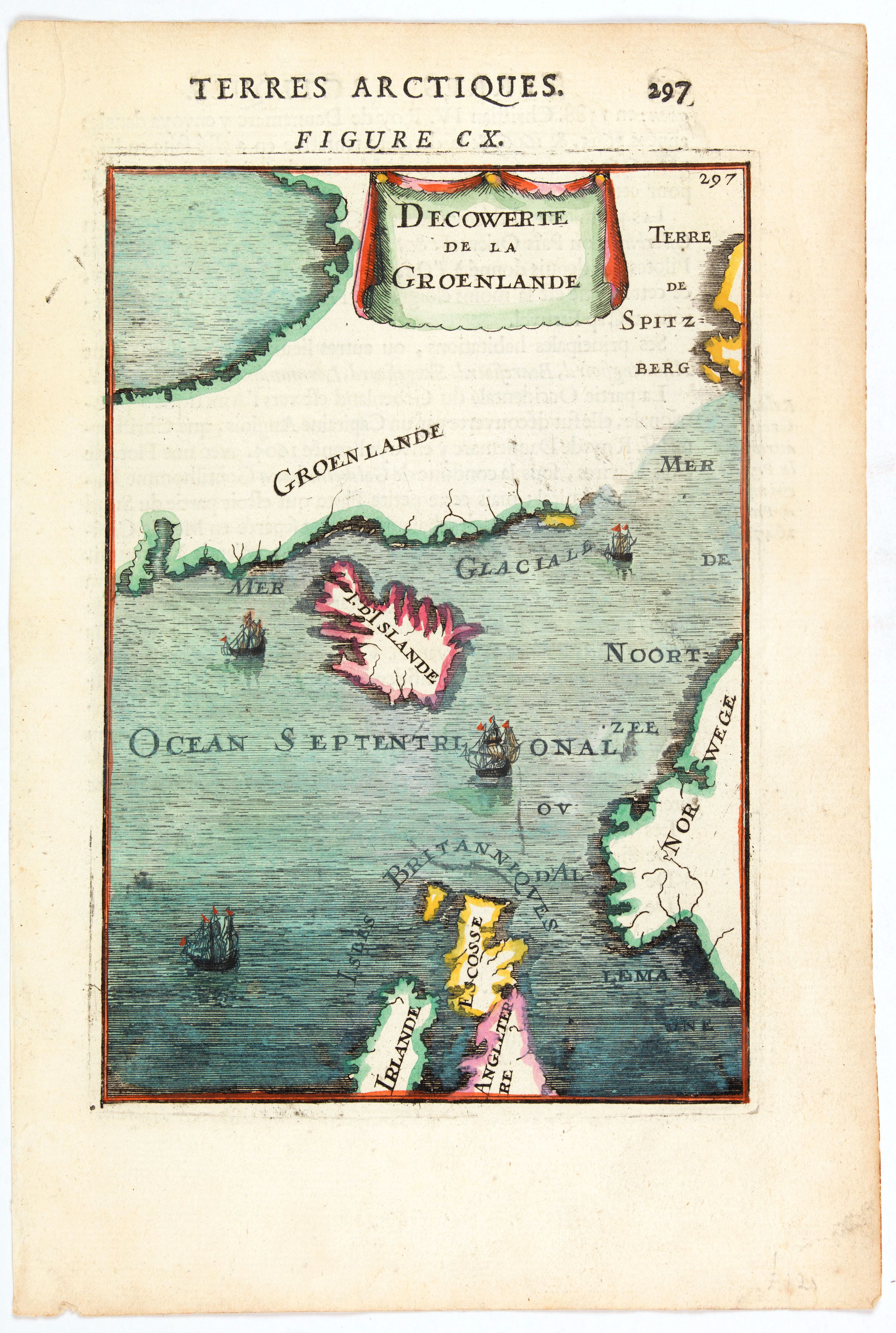 MALLET, A. M., Decowerte de la Groenlande., antique map, old maps