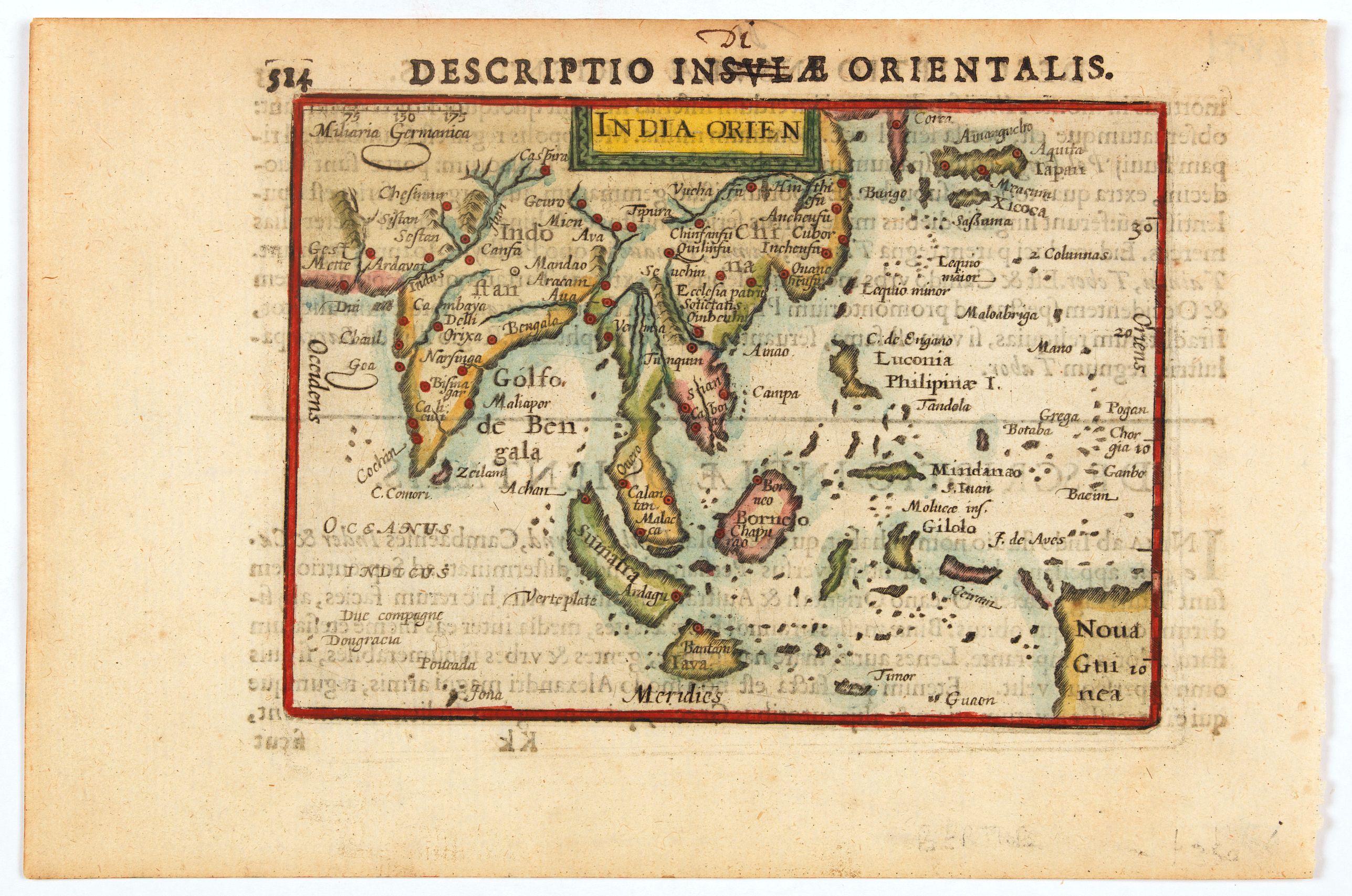 BERTIUS, P., India Orientalis., antique map, old maps