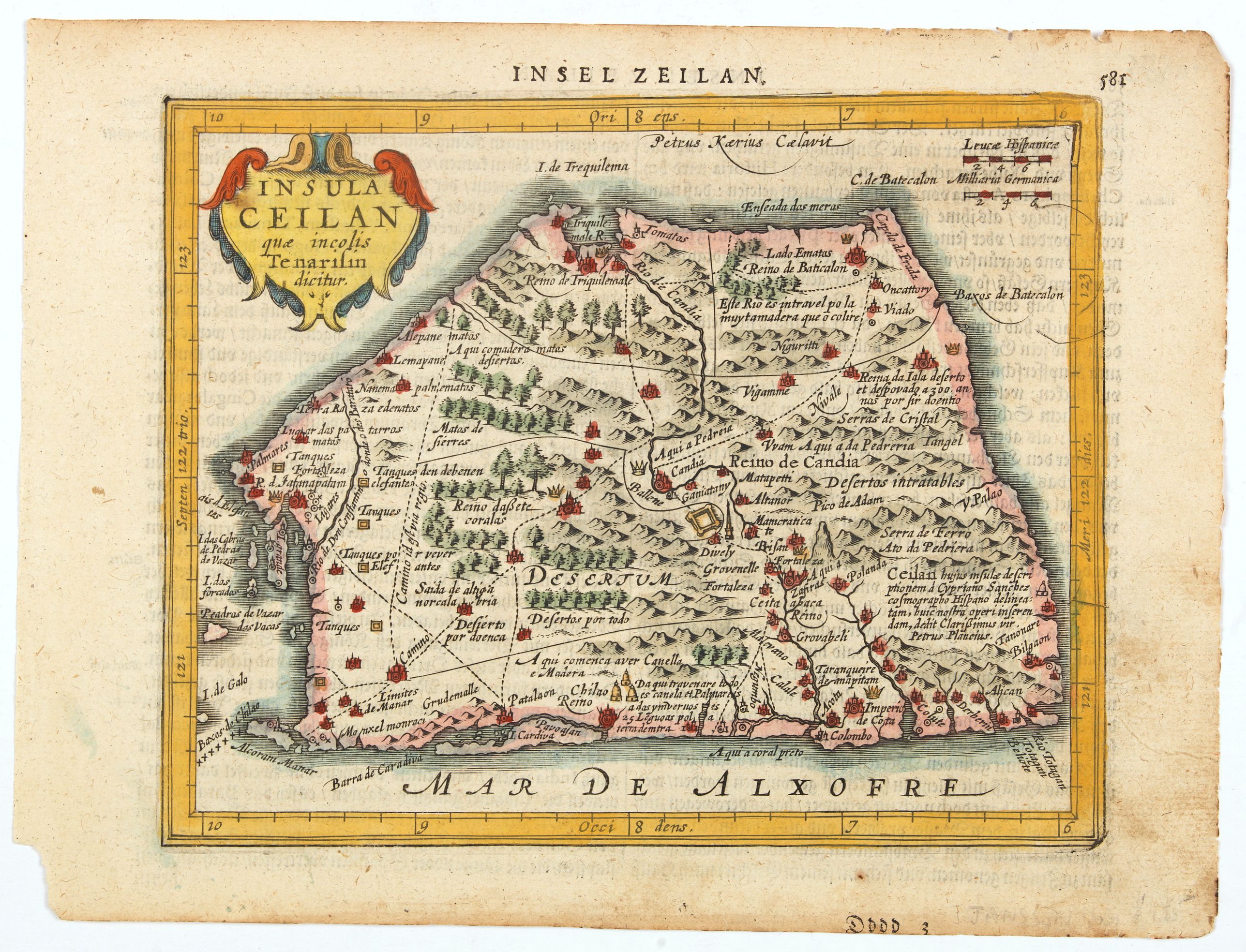 MERCATOR / HONDIUS / JANSSONIUS, Insula Ceilan que Incolis Tenarisin dictur., antique map, old maps