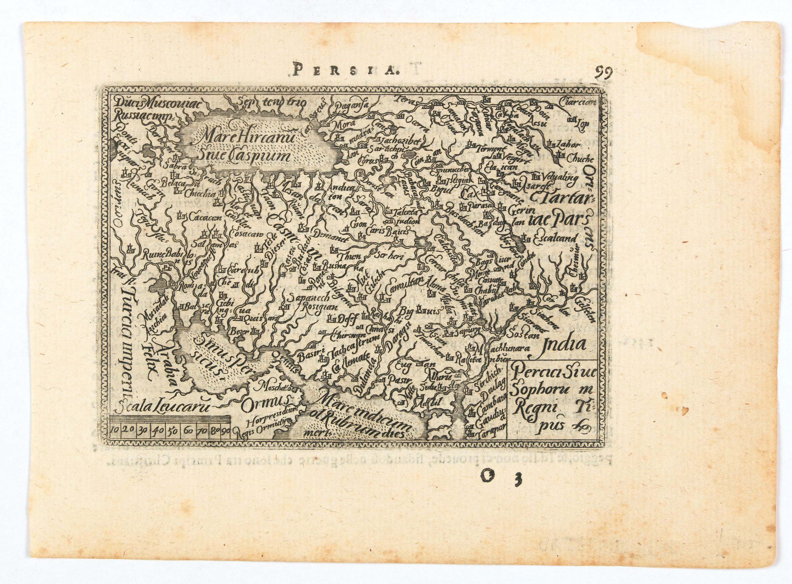 ORTELIUS, A., Percici sive Sophorum Regni Tipus., antique map, old maps