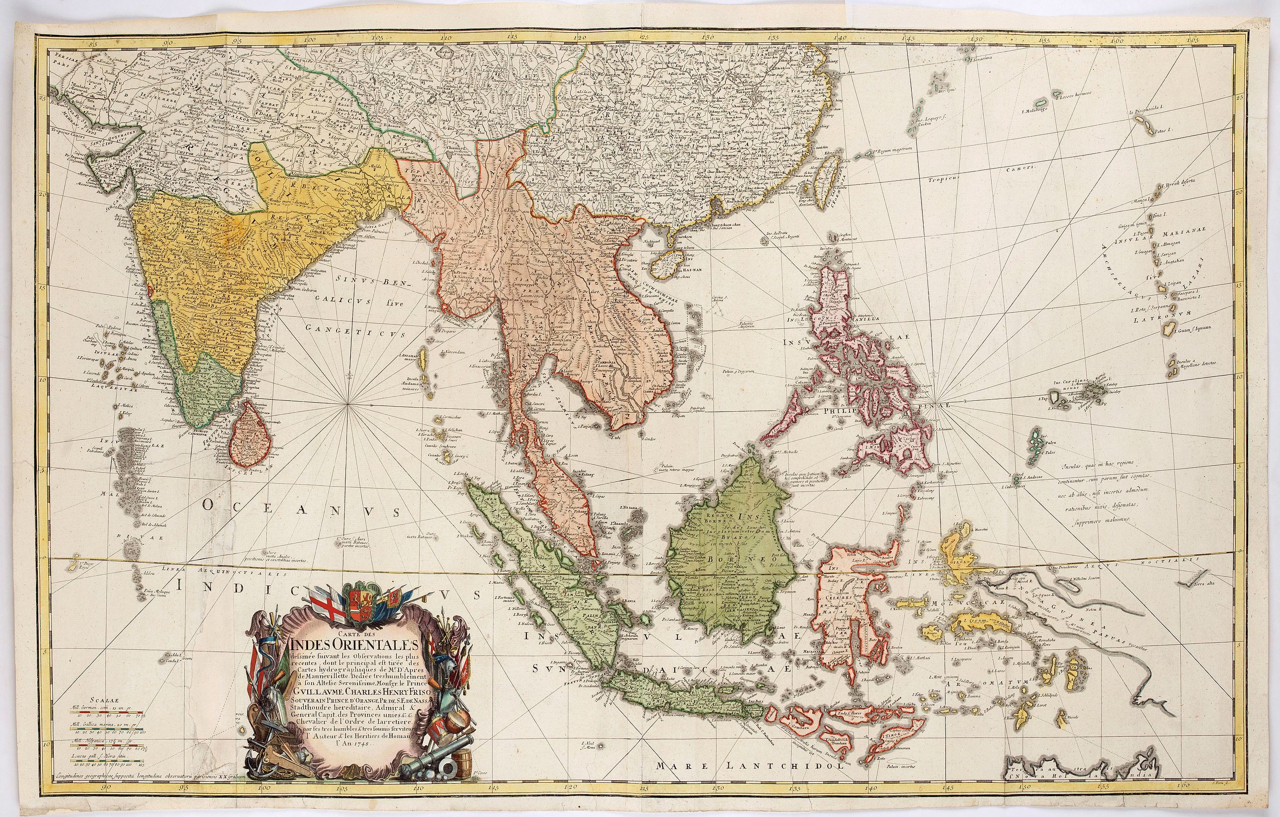 HOMANN HEIRS., Carte des Indes Orientales. . ., antique map, old maps