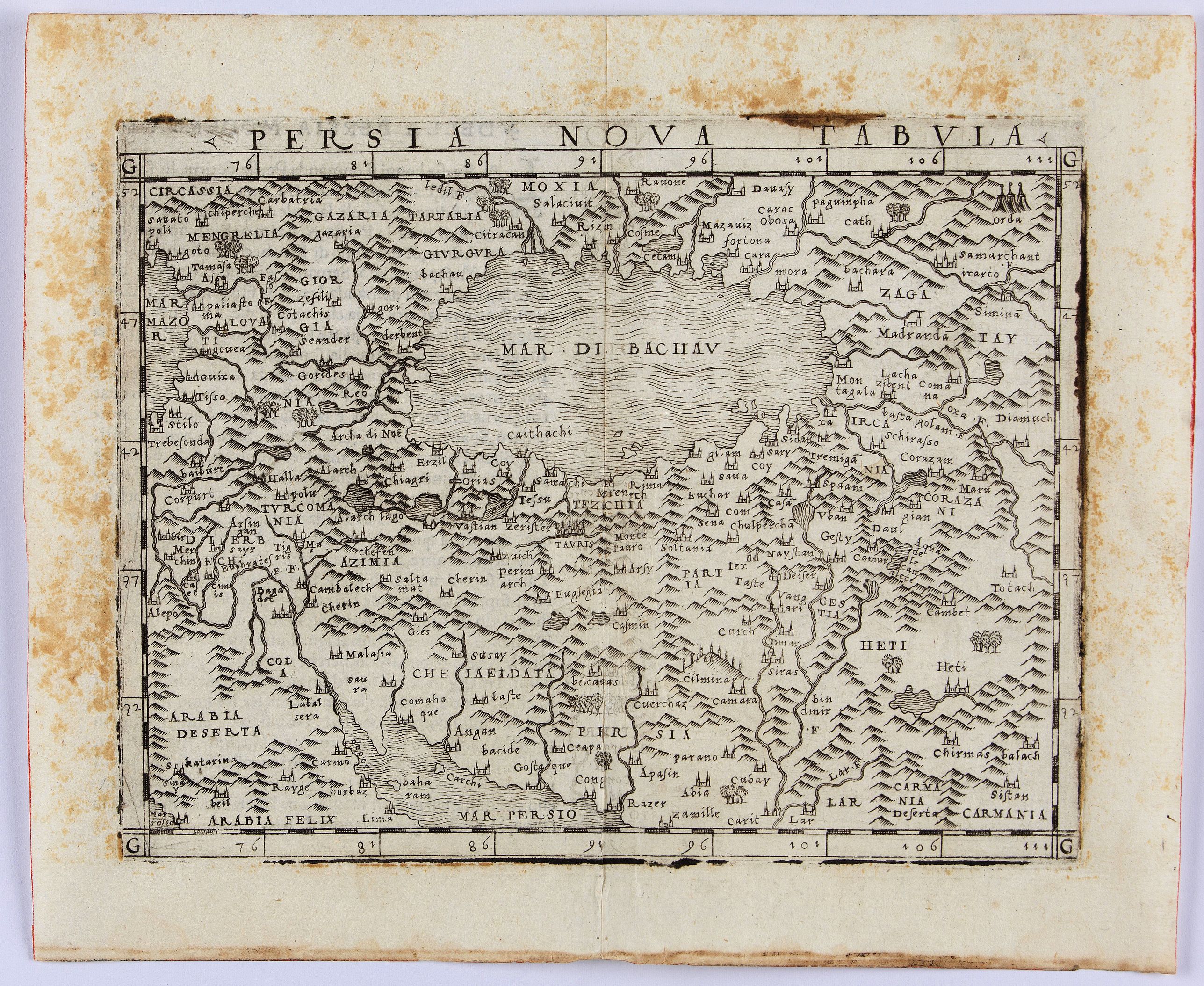GASTALDI, G., Persia Nova Tabula., antique map, old maps