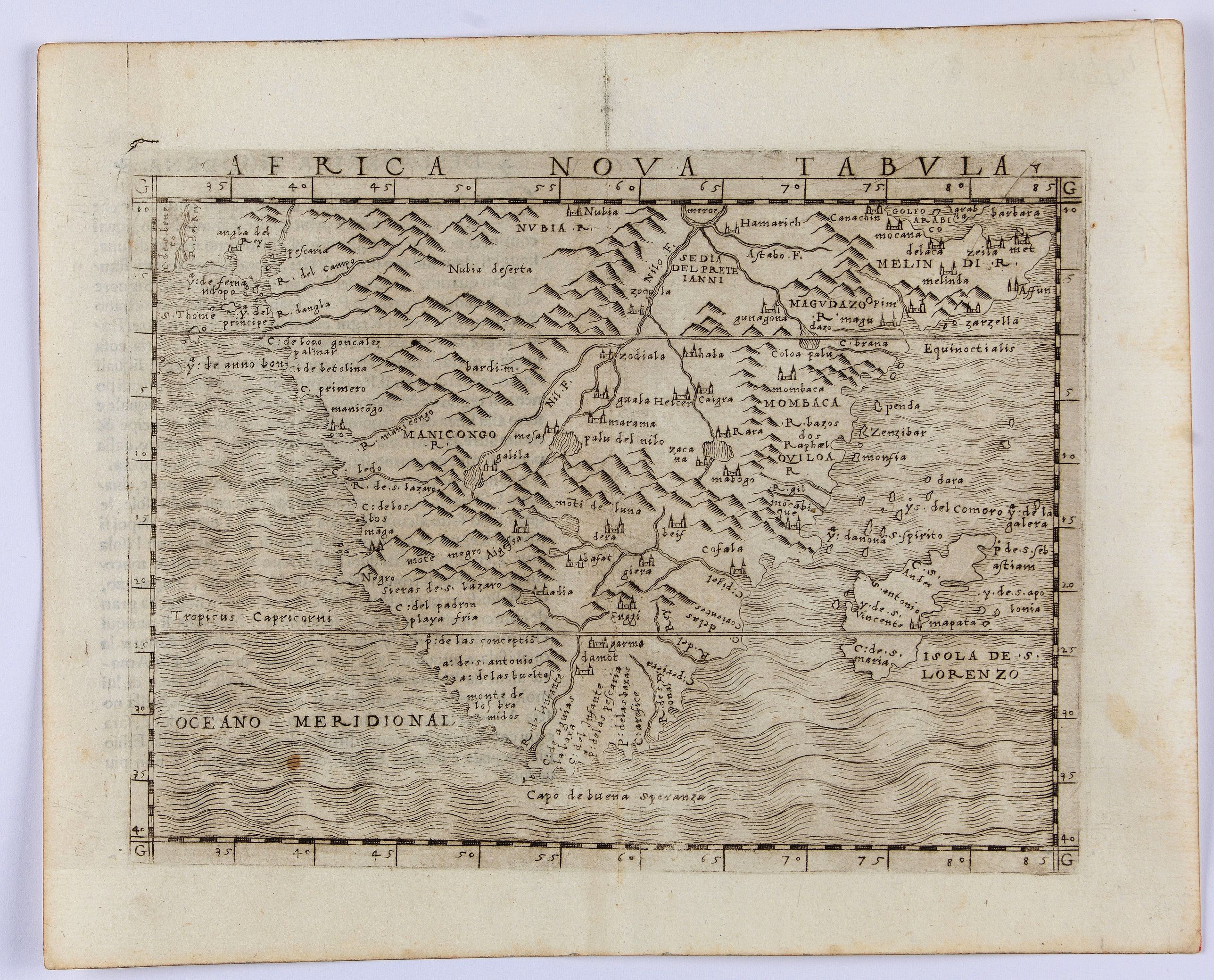 GASTALDI, G., Africa Nova Tabula., antique map, old maps