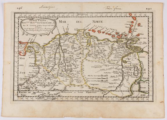 SANSON,N., Terre Ferme, Nouveau Roy.me de Grenade.., antique map, old maps