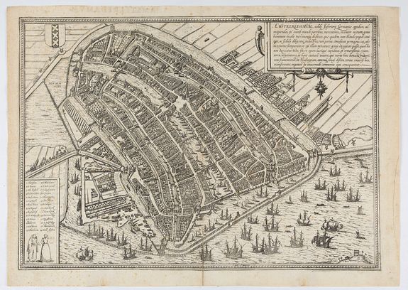 BRAUN, G./ HOGENBERG, F., Amstelredamum, nobile Inferioris Germaniae. . ., antique map, old maps