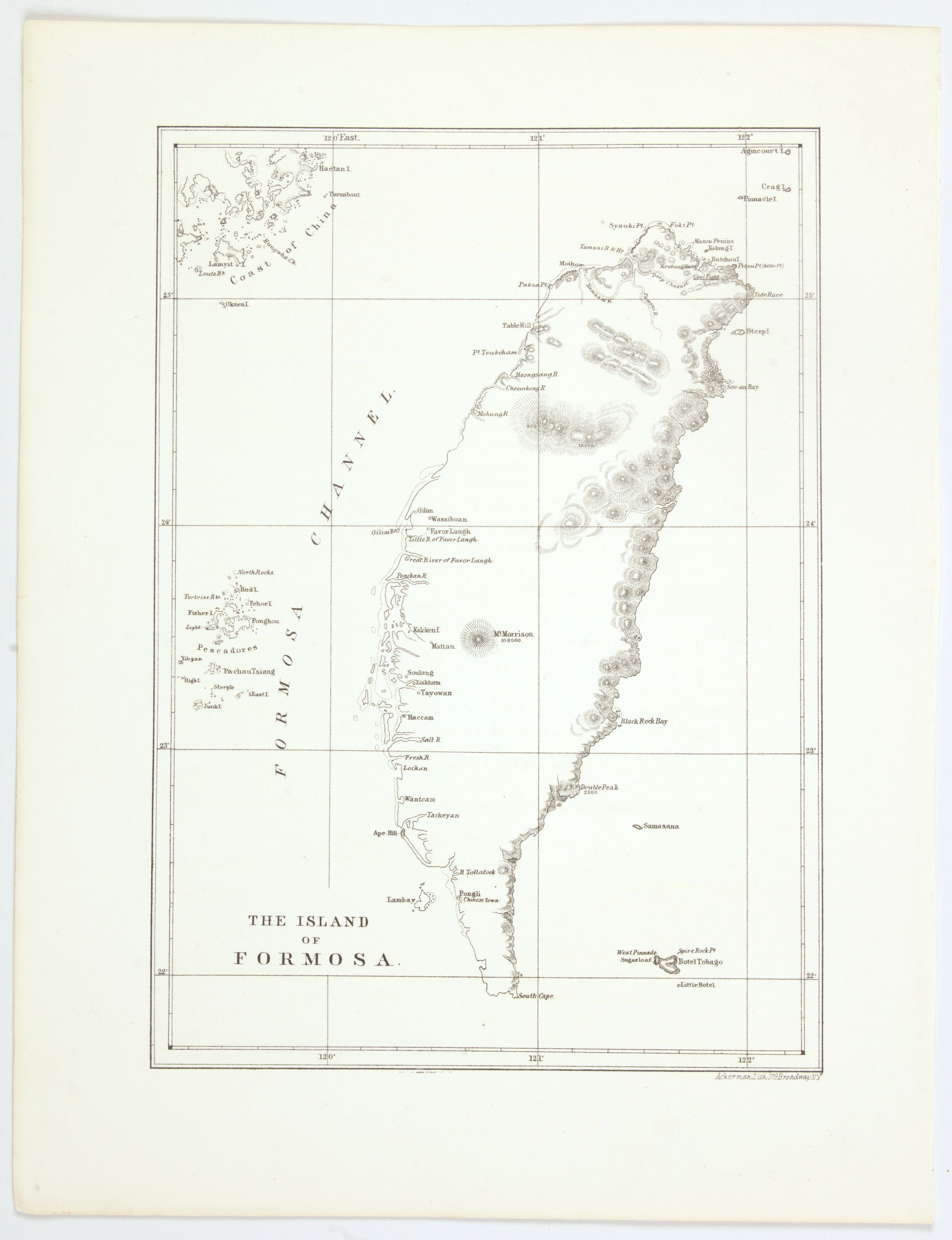 PERRY, M.C., The island of Formosa., antique map, old maps