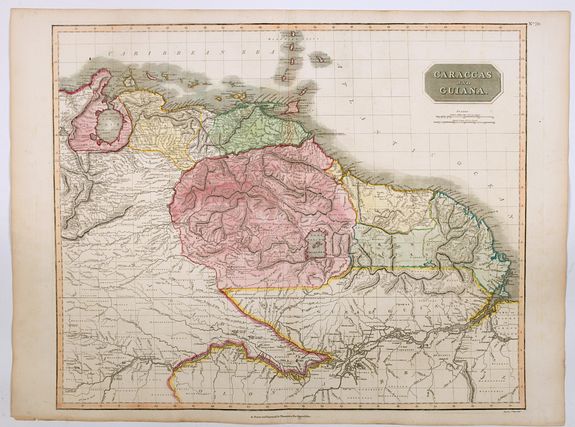 THOMSON, J., Caraccas and Guiana., antique map, old maps