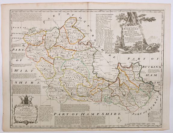 BOWEN, E / KITCHIN, T., An Accurate Map of Berkshire divided into its Hundreds . . ., antique map, old maps
