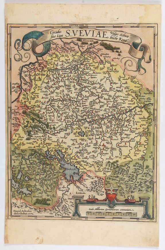 ORTELIUS, A., Circulus Sive Liga Suevia Vulgo Schwabische Kraiss., antique map, old maps
