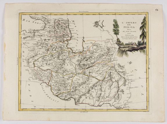 ZATTA, A., L'Impero della Persia diviso ne suoi stati., antique map, old maps