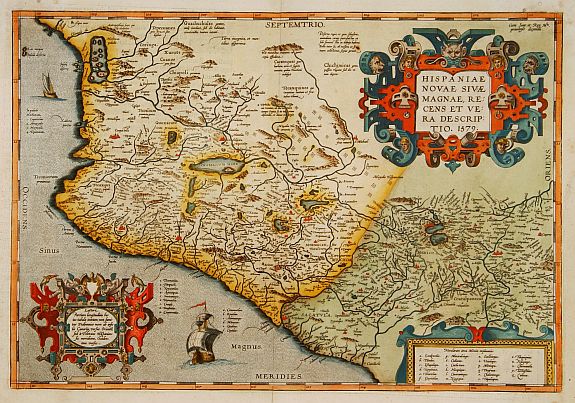 ORTELIUS, A., Hispaniae Novae sive magnae,.., antique map, old maps