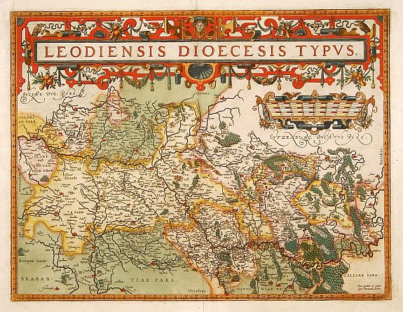 ORTELIUS, A., Leodiensis Diocesis Typus., antique map, old maps