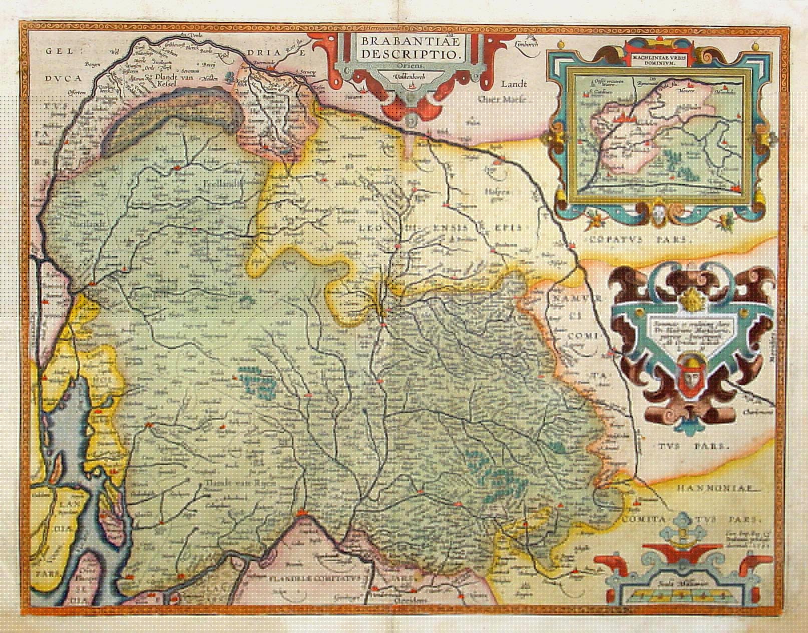ORTELIUS, A., Brabantiae Descriptio., antique map, old maps