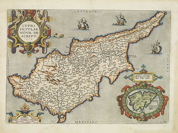 ORTELIUS, A., Cypri Insulae Nova descript. 1573., antique map, old maps