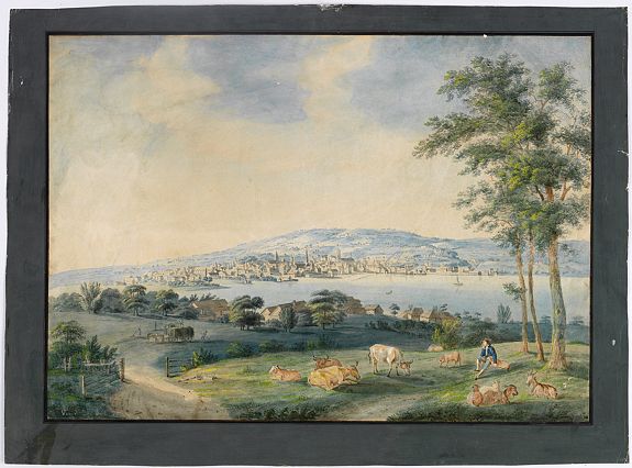 ANONYMOUS, Vue de Zurich., antique map, old maps