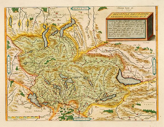 ORTELIUS, A., Helvetiae descriptio., antique map, old maps